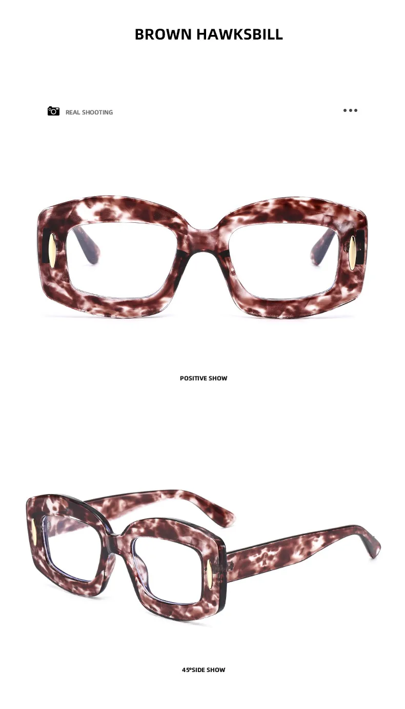 Y2K Streetwear Cool Style Solid Color PC UV400 Protection Square Full Frame Glasses display picture 23