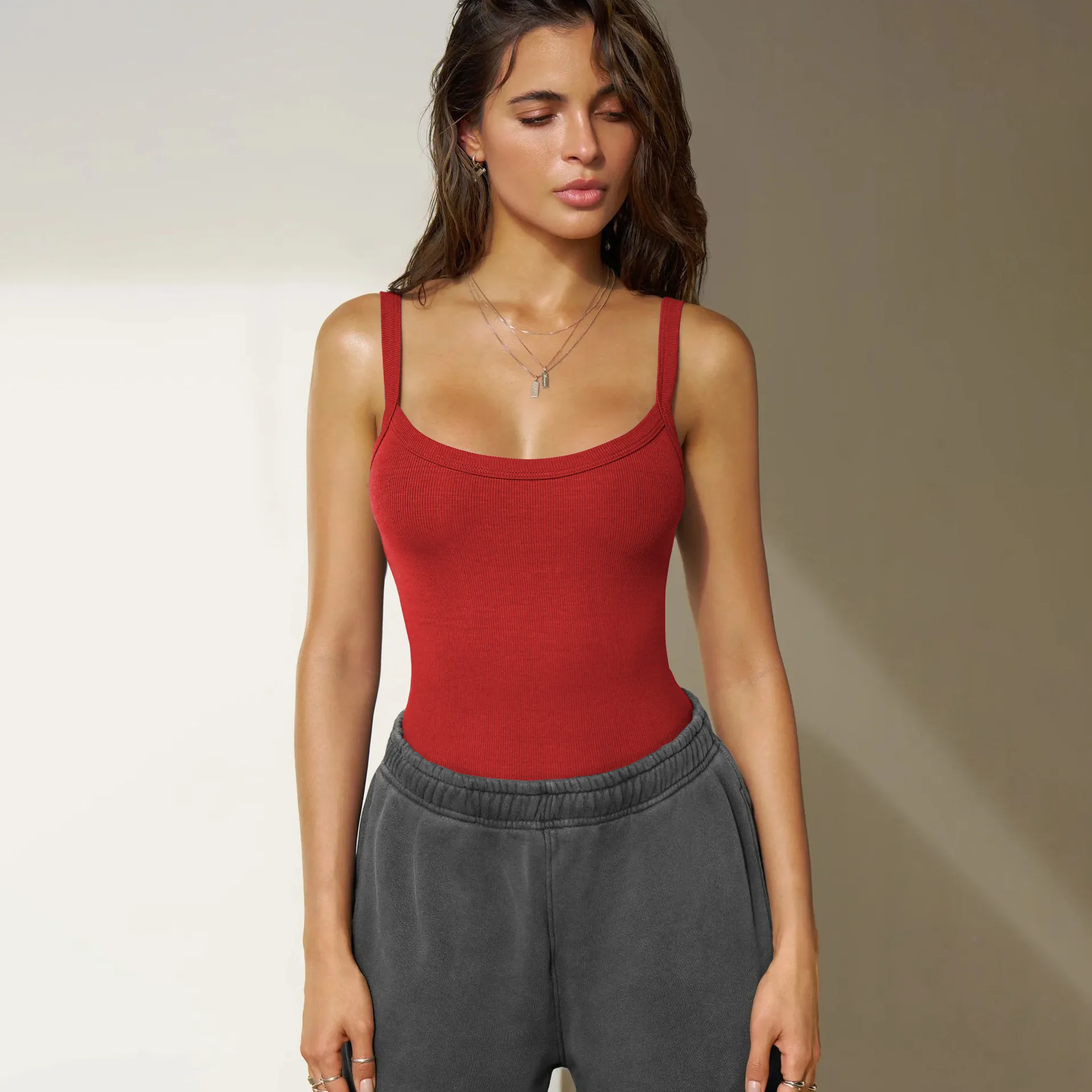 Style Women's Fashion Hot Girl Sling Women's Fashion Sexy Outerwear Thread Vest Top display picture 7