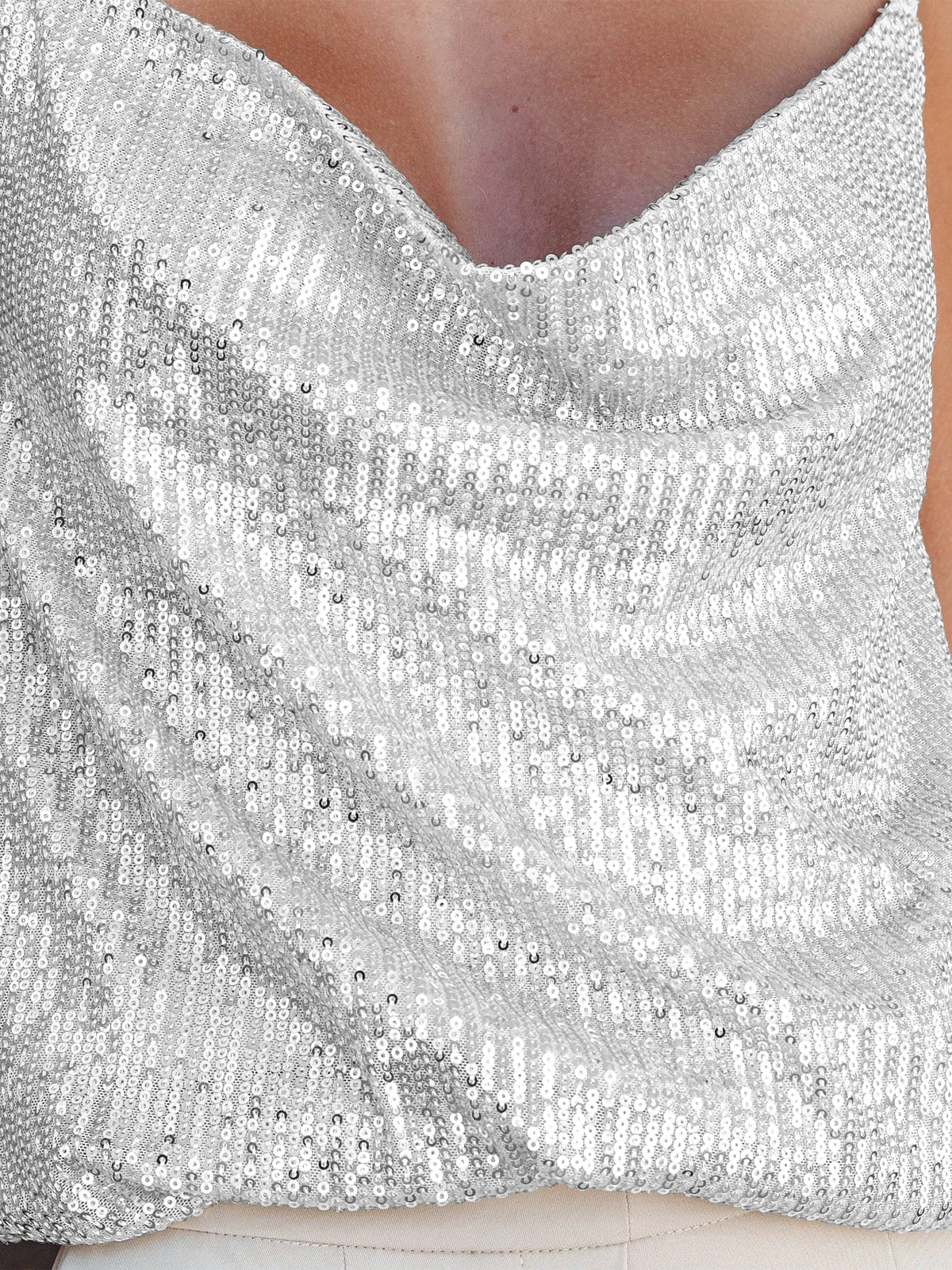 Women's Summer New V-Neck Casual Vest Wholesale Sequin Beaded Camisole Top display picture 22
