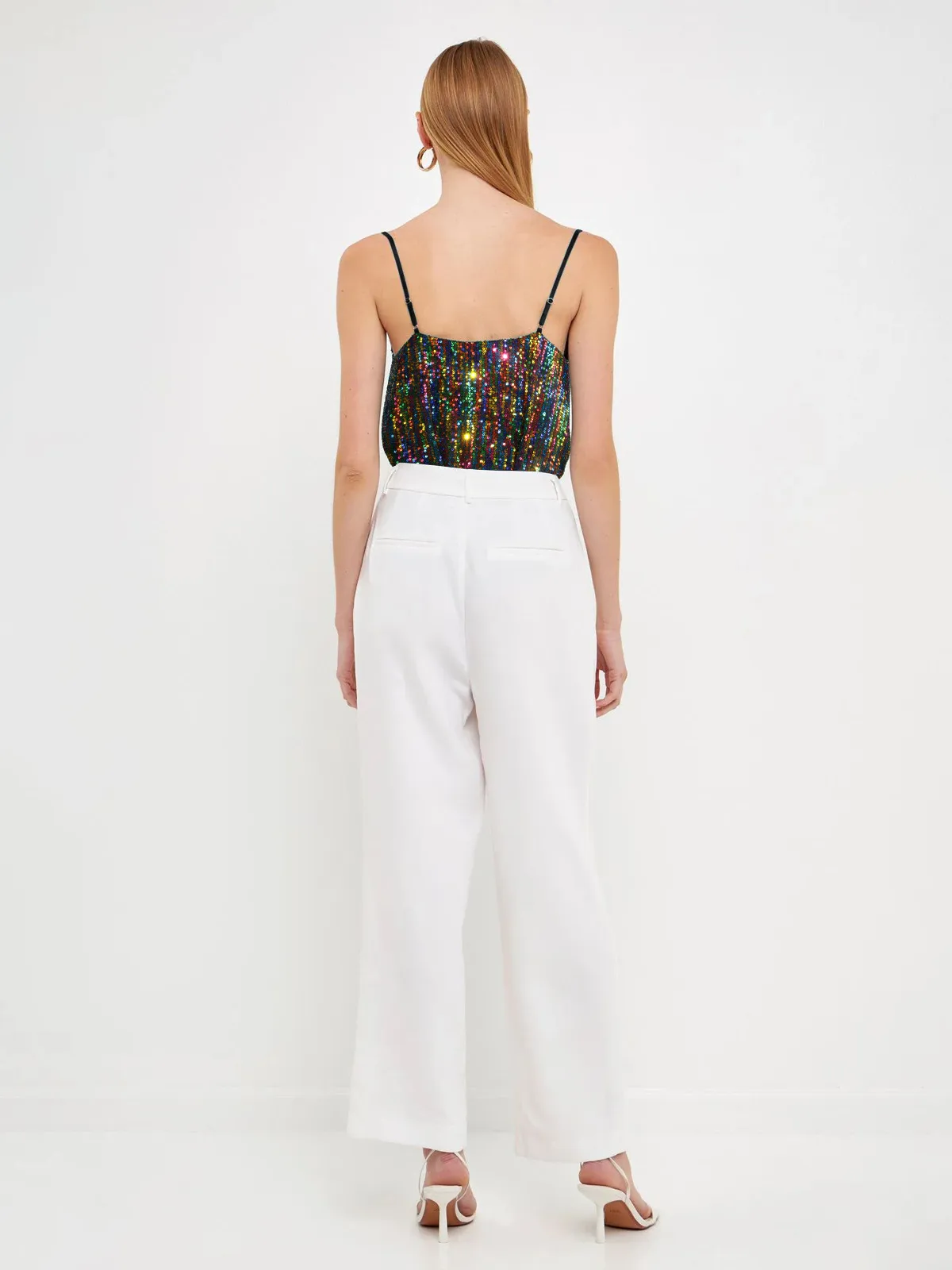 Women's Summer New V-Neck Casual Vest Wholesale Sequin Beaded Camisole Top display picture 6