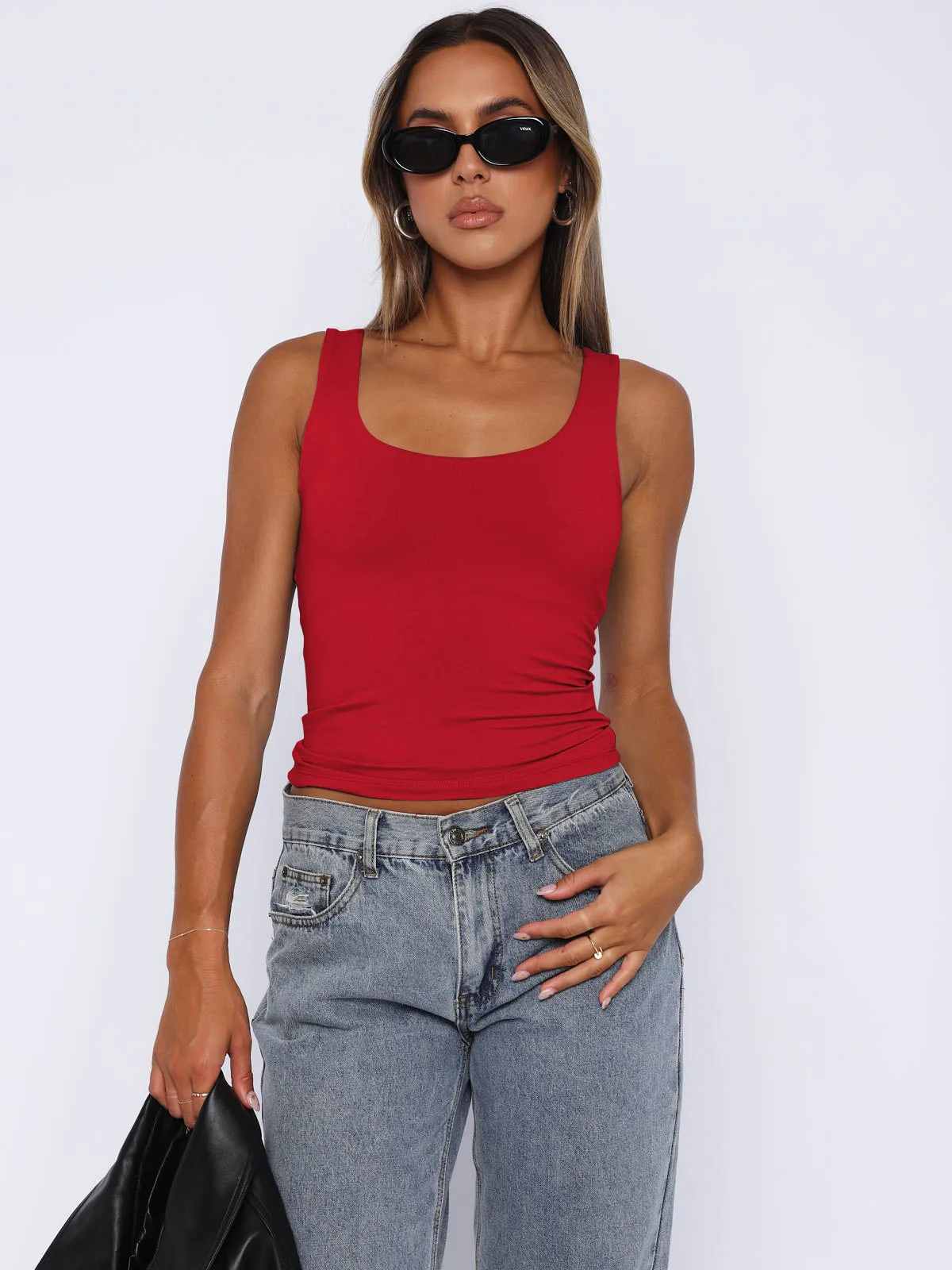 Spring And Summer New Y2K Sexy Spice Girls Women's Sleeveless Square Collar Casual Basic Navel Camisole Women's Vest display picture 16