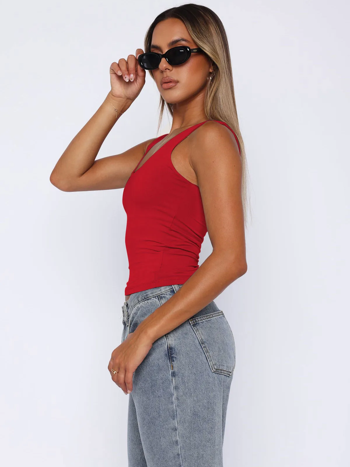 Spring And Summer New Y2K Sexy Spice Girls Women's Sleeveless Square Collar Casual Basic Navel Camisole Women's Vest display picture 17