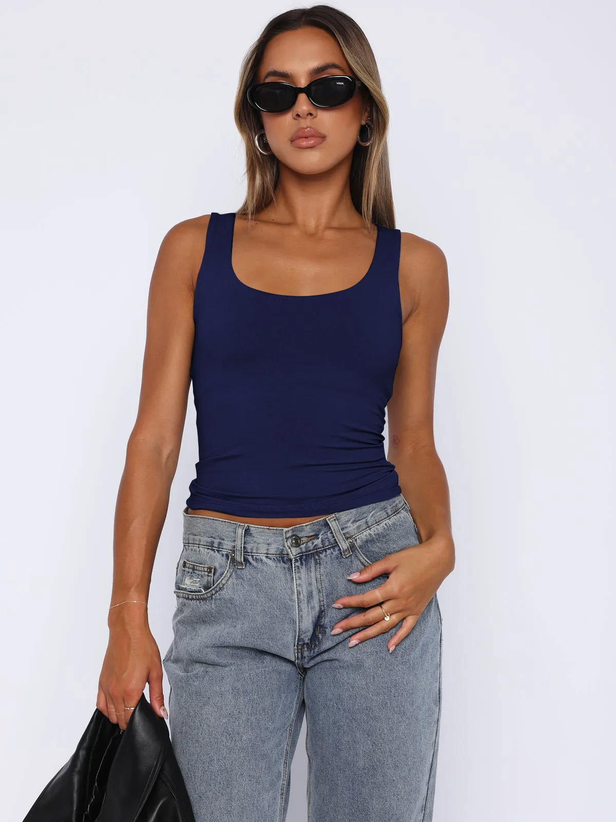 Spring And Summer New Y2K Sexy Spice Girls Women's Sleeveless Square Collar Casual Basic Navel Camisole Women's Vest display picture 21