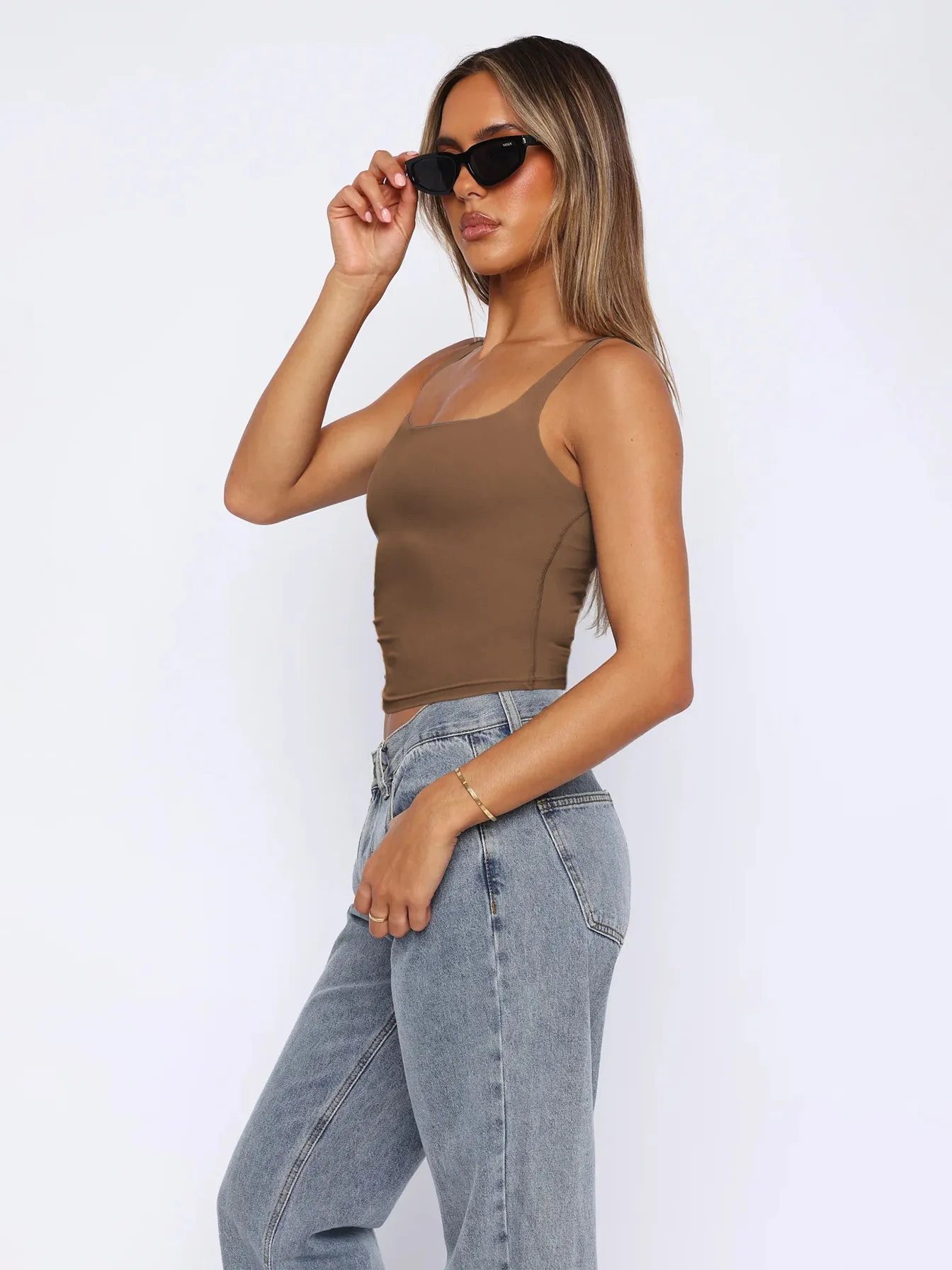 -style Women's  Fashion Elegant Slim-fit Square Collar Solid Color Large Backless Cross Shoulder Strap Yoga Vest Top display picture 39