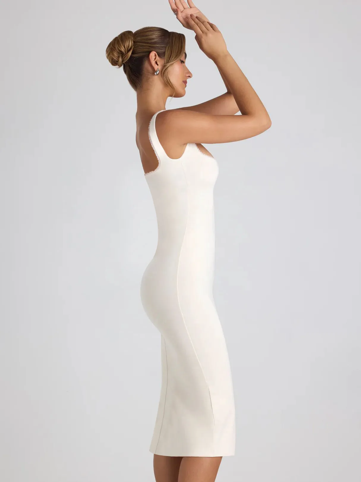 New Square Collar Backless Lace Sexy Hip Slim Sleeveless Dress Women display picture 5
