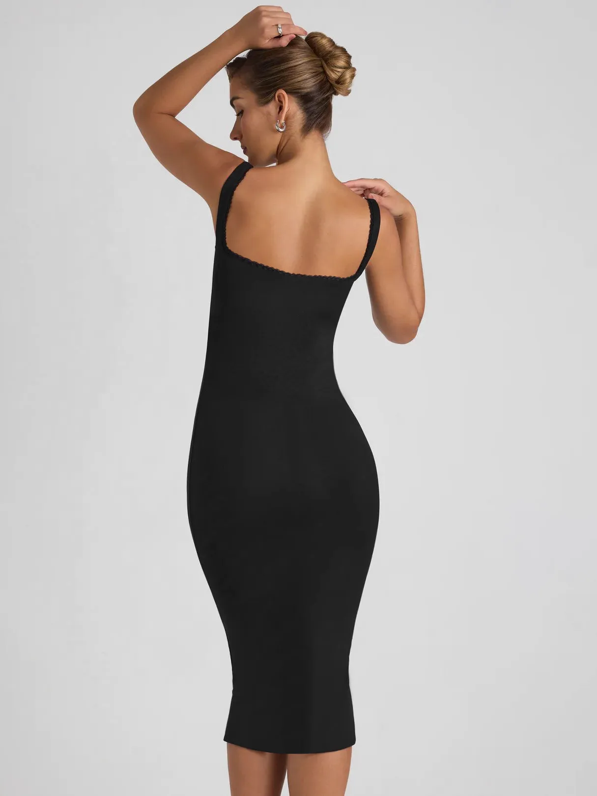 New Square Collar Backless Lace Sexy Hip Slim Sleeveless Dress Women display picture 31