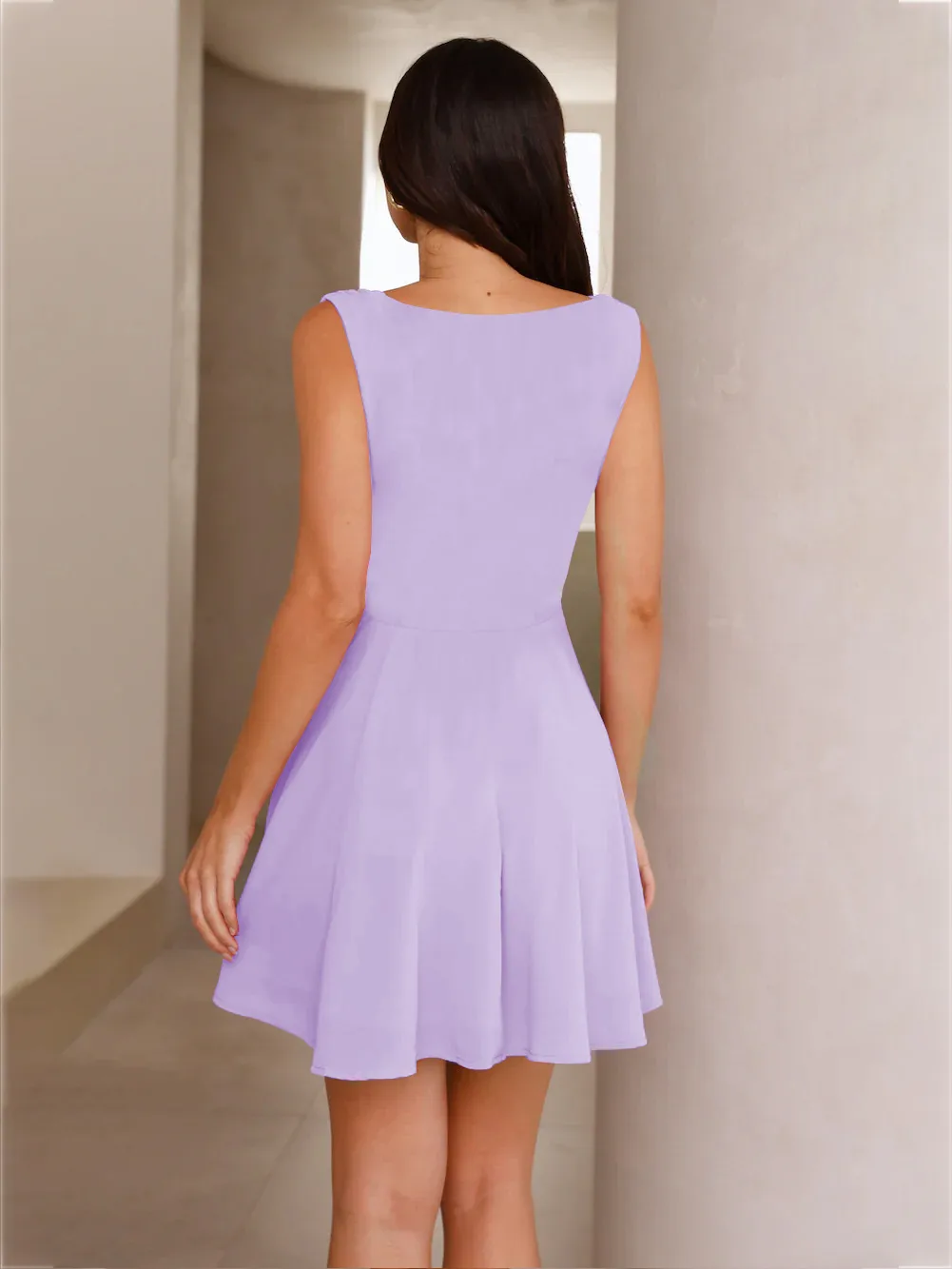 New Spring And Summer Hot Girl Swing Collar Waist Slim Slim Umbrella Skirt Solid Color Dress display picture 36