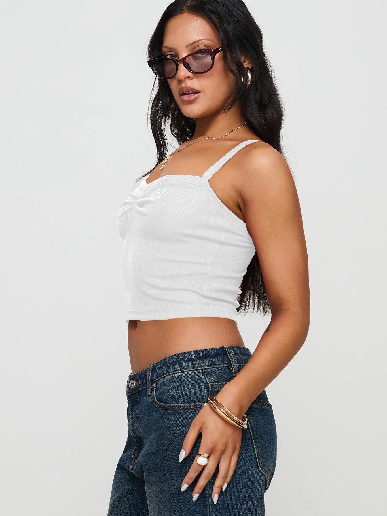 Style  New Hot Selling Pleated Vest Slim-fit Ultra-short Navel Sling Spring And Summer display picture 15