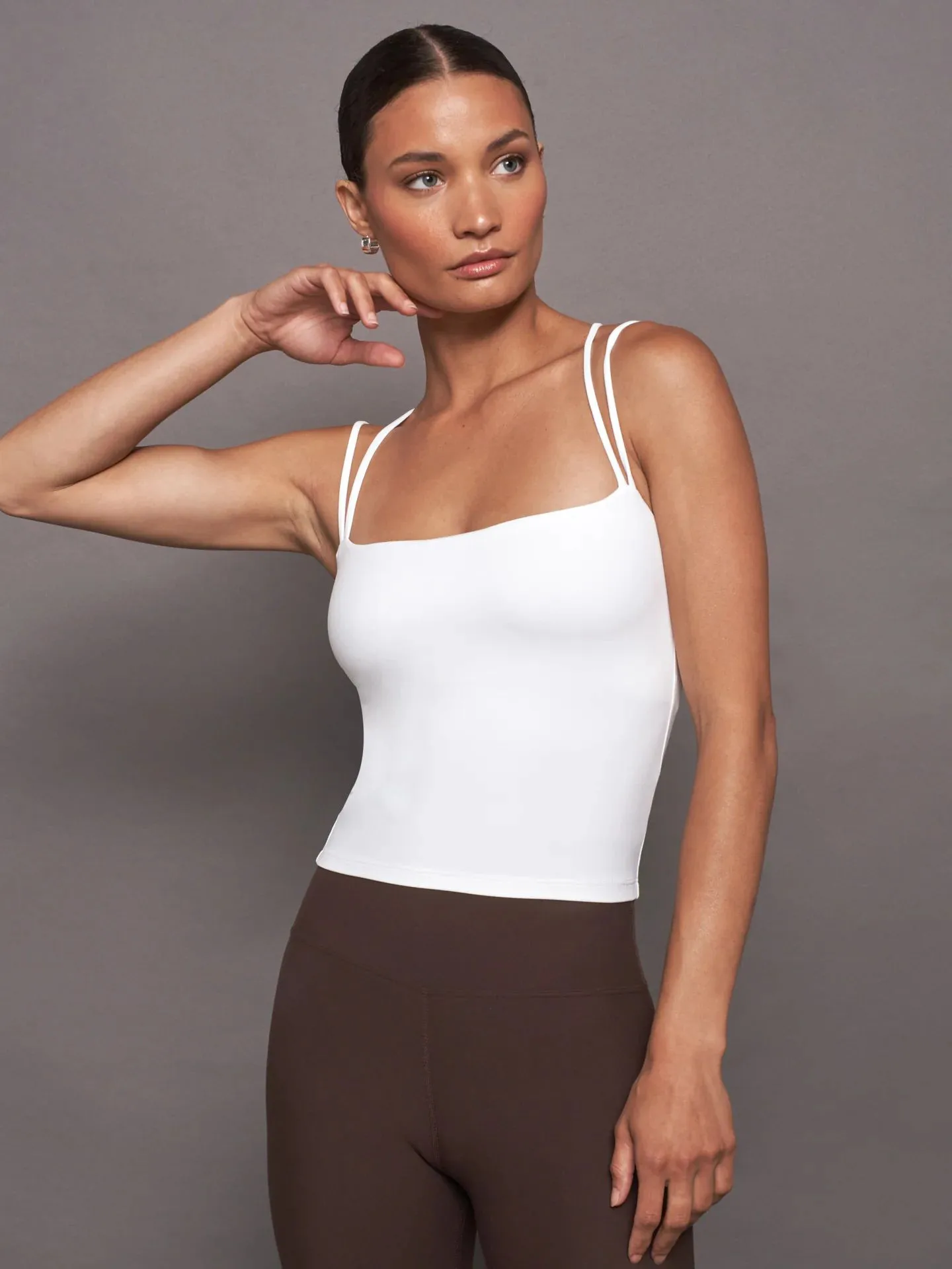 Spring And Summer  New Ultra-short Double Shoulder Strap Slim-fit Back Cross Shoulder Strap Slim-fit Vest For Women display picture 4