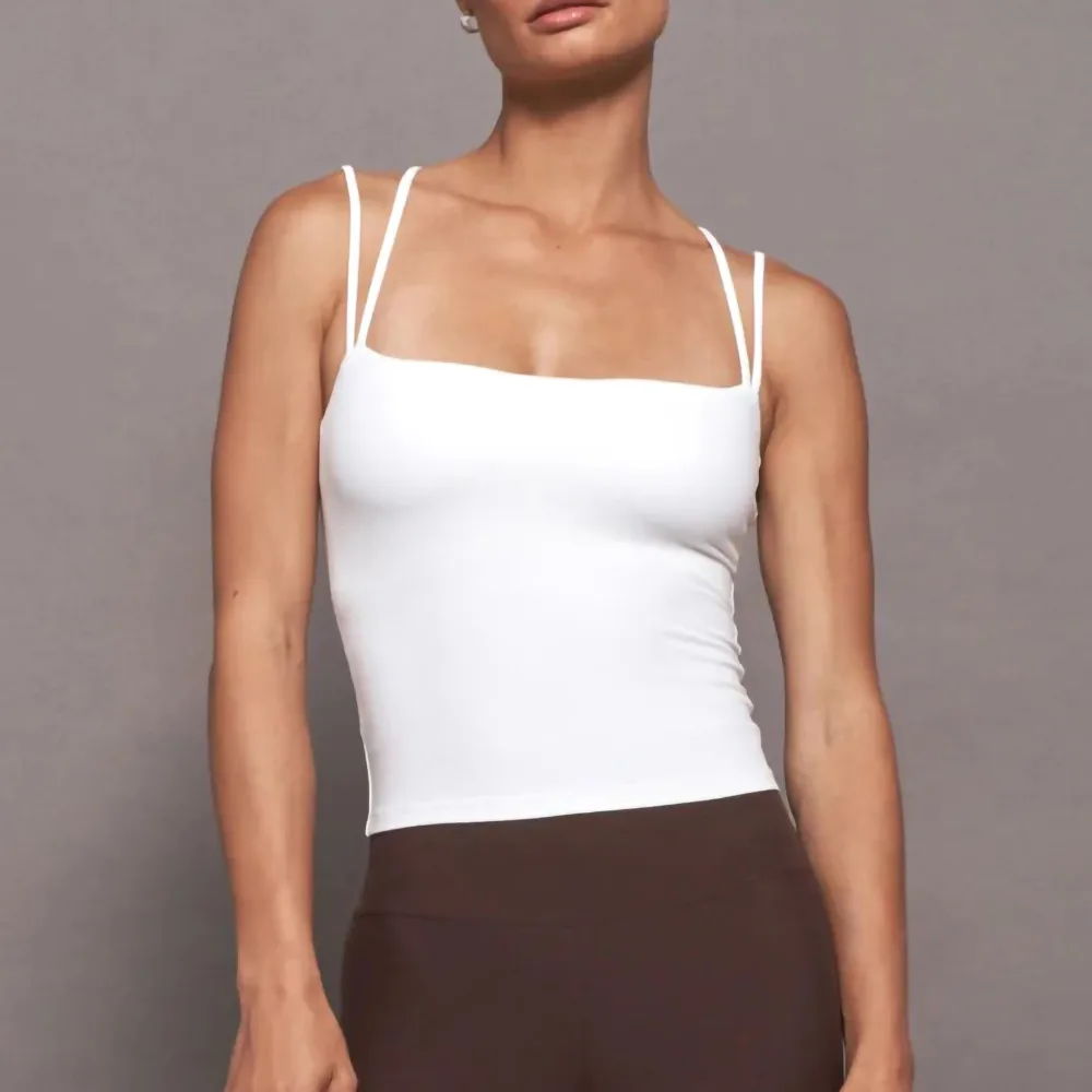 Spring And Summer  New Ultra-short Double Shoulder Strap Slim-fit Back Cross Shoulder Strap Slim-fit Vest For Women display picture 6