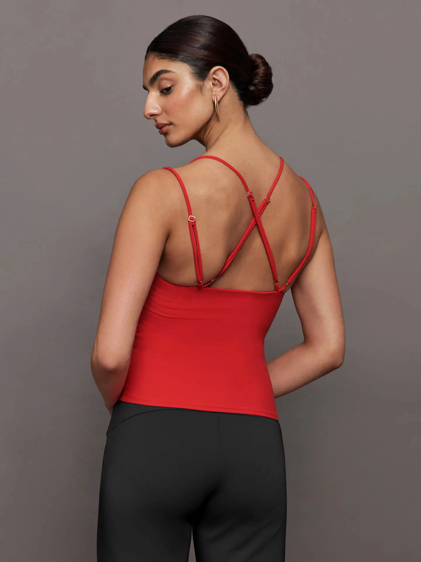 Spring And Summer  New Ultra-short Double Shoulder Strap Slim-fit Back Cross Shoulder Strap Slim-fit Vest For Women display picture 8