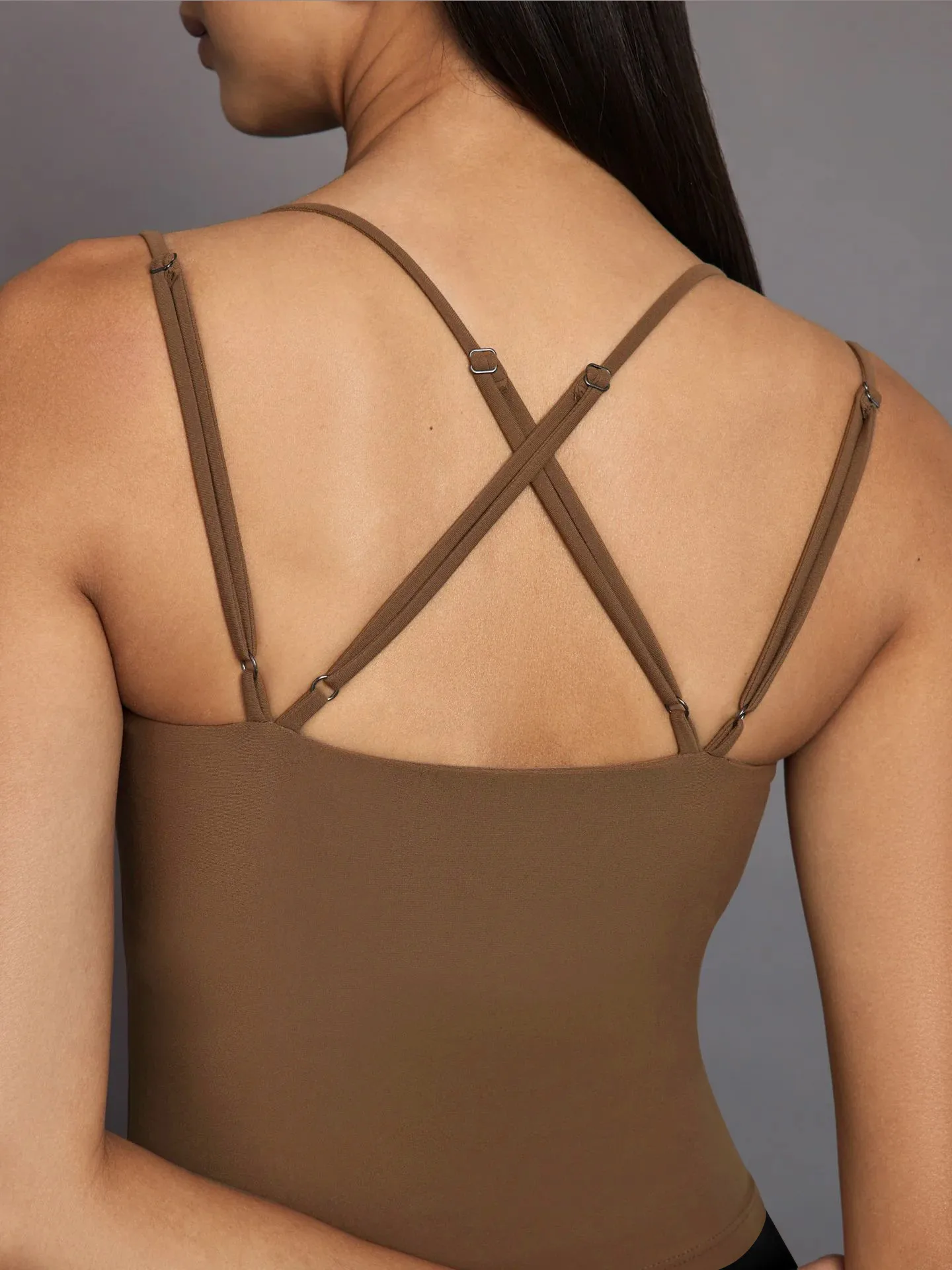 Spring And Summer  New Ultra-short Double Shoulder Strap Slim-fit Back Cross Shoulder Strap Slim-fit Vest For Women display picture 37