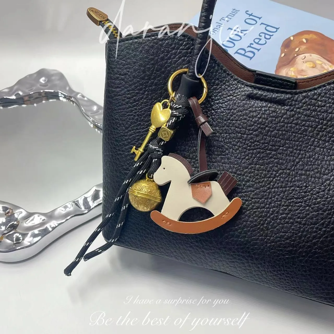 New Diy Bell Braided Rope Rocking Horse Bag Ornaments Exquisite Bag Decoration Miu Series Explosive Key Chain Pendant display picture 16