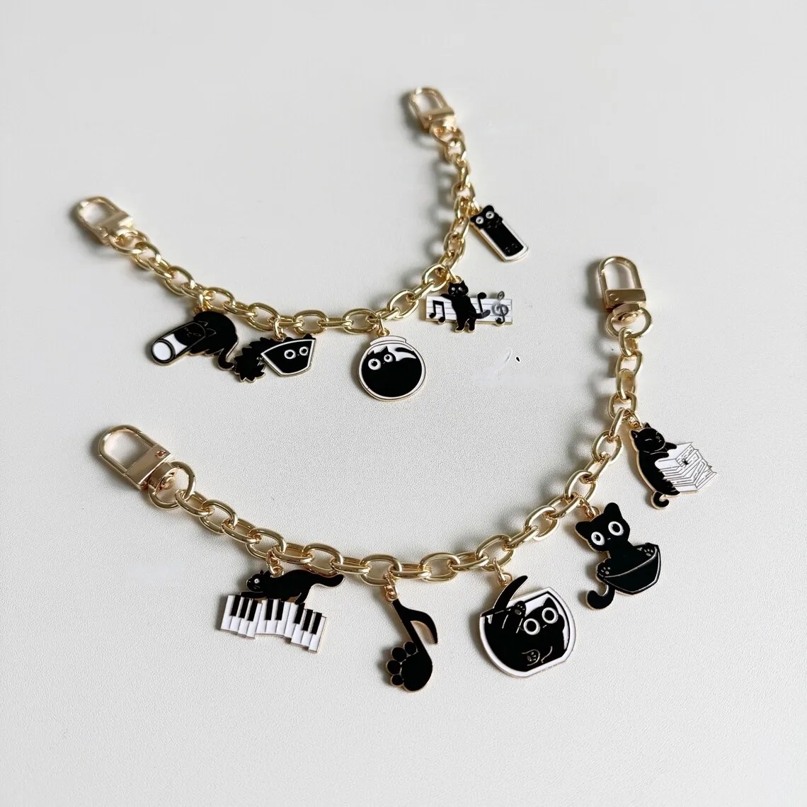 Bag Modification Chain Decorative Chain Metal Chain Presbyopic Black Cat Note Halloween Cute Pendant display picture 2
