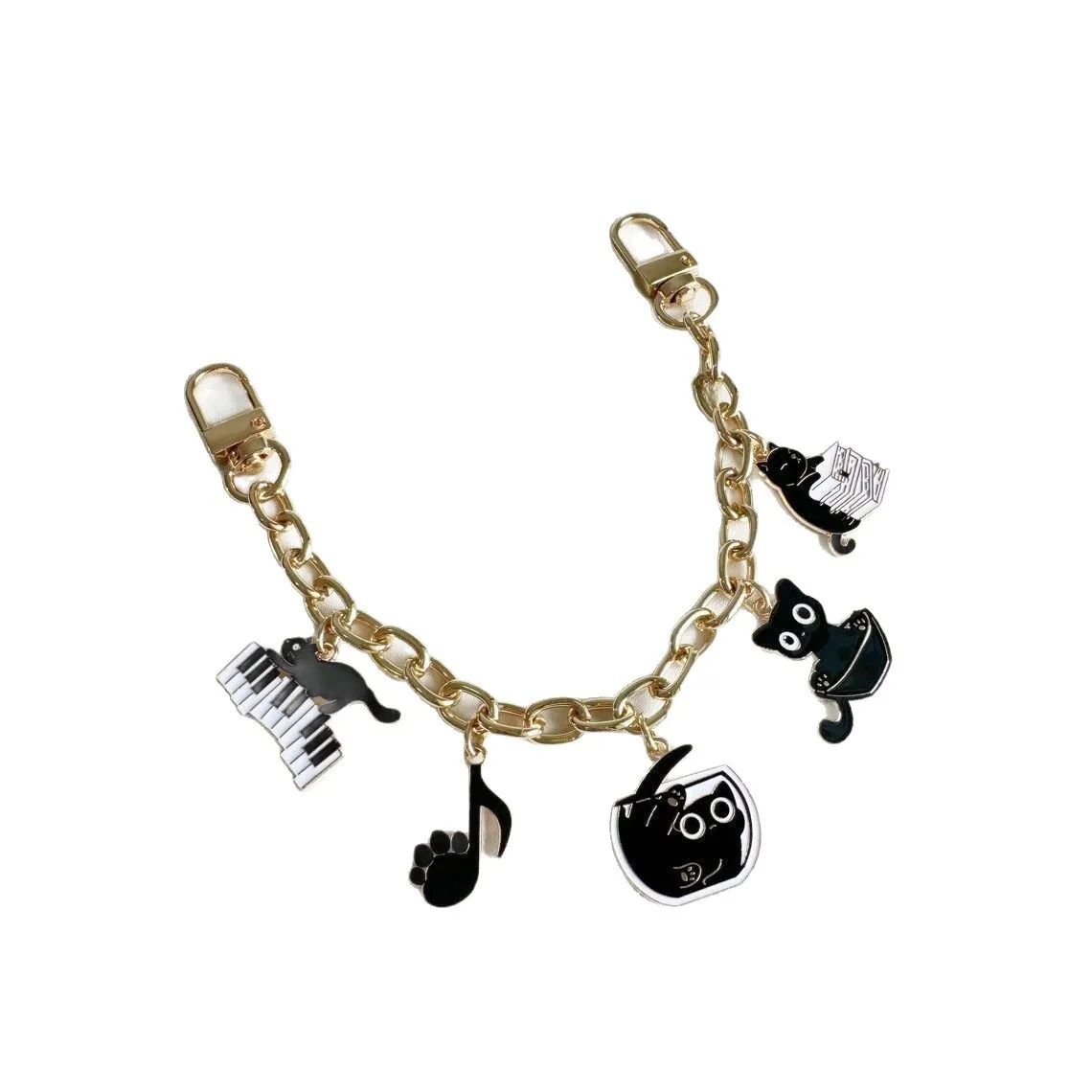 Bag Modification Chain Decorative Chain Metal Chain Presbyopic Black Cat Note Halloween Cute Pendant display picture 5