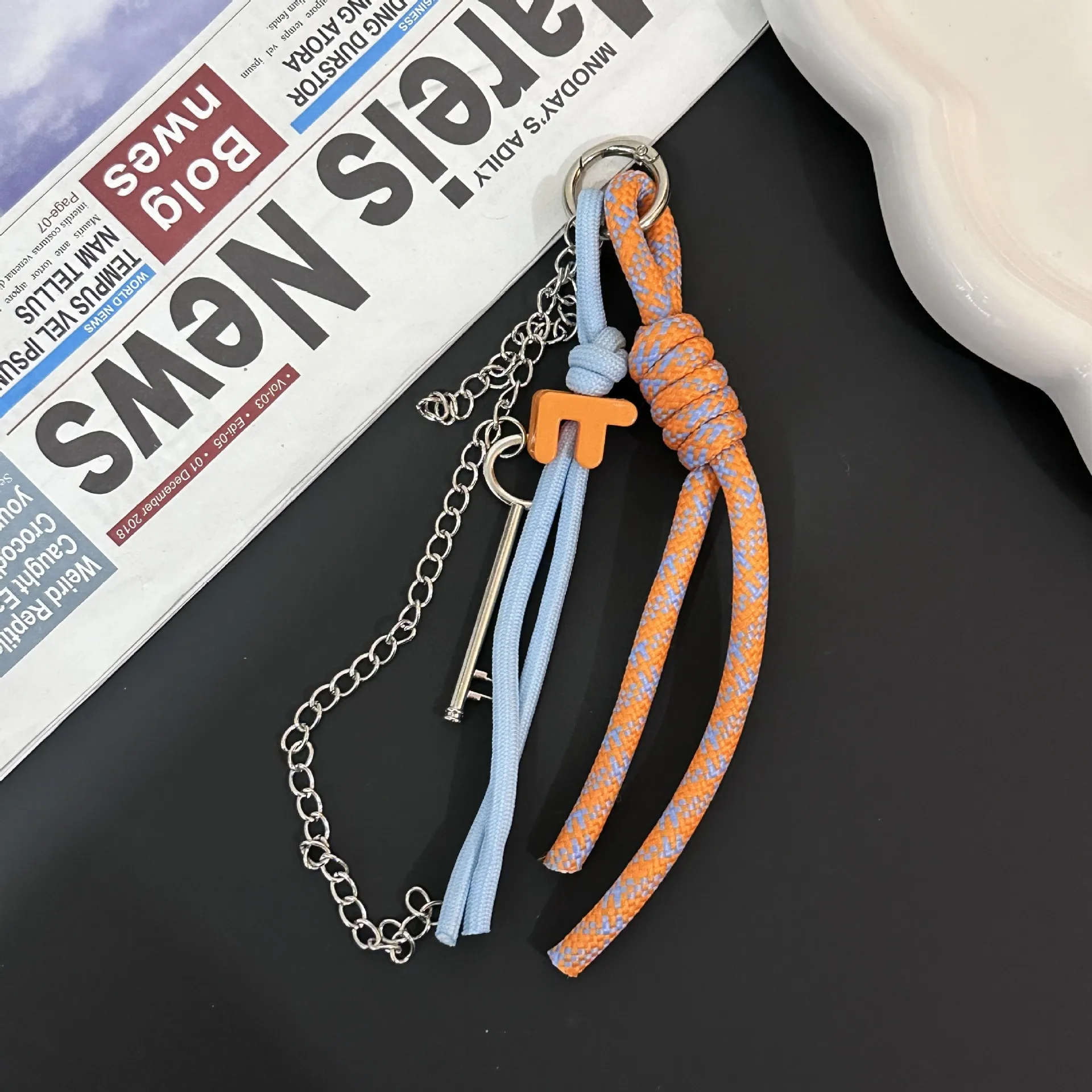 New Trendy Braided Rope Pendant Dopamine Bag Hanging Ornament Ins Style Keychain Female Pendant Letter Accessories display picture 5