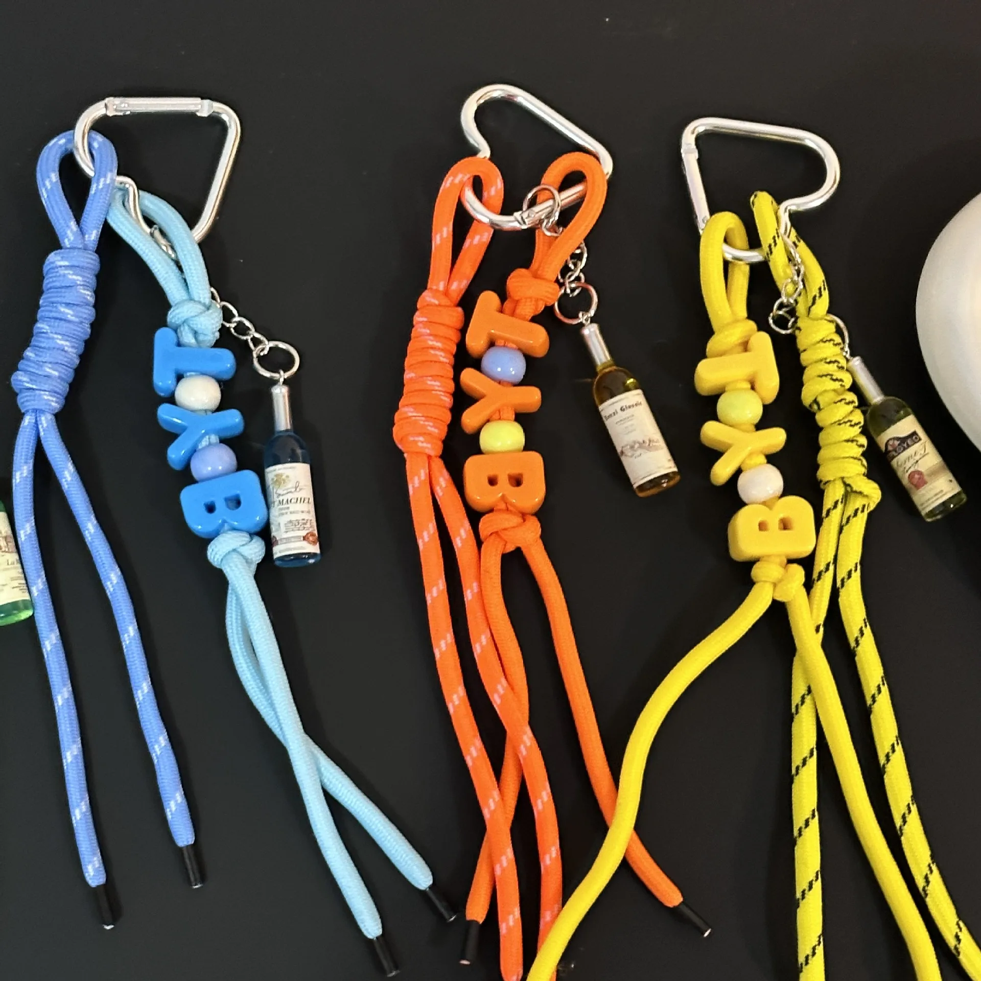 New Trendy Braided Rope Pendant Dopamine Bag Hanging Ornament Ins Style Keychain Female Pendant Letter Accessories display picture 10