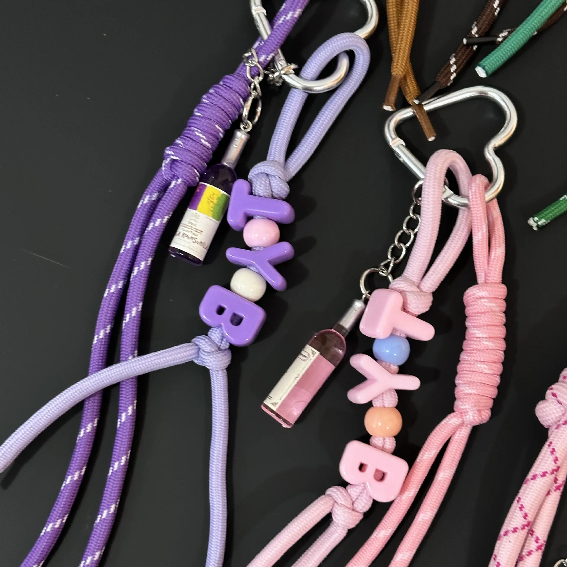 New Trendy Braided Rope Pendant Dopamine Bag Hanging Ornament Ins Style Keychain Female Pendant Letter Accessories display picture 11
