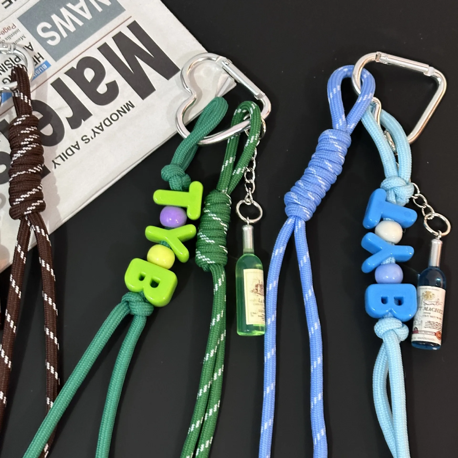 New Trendy Braided Rope Pendant Dopamine Bag Hanging Ornament Ins Style Keychain Female Pendant Letter Accessories display picture 13