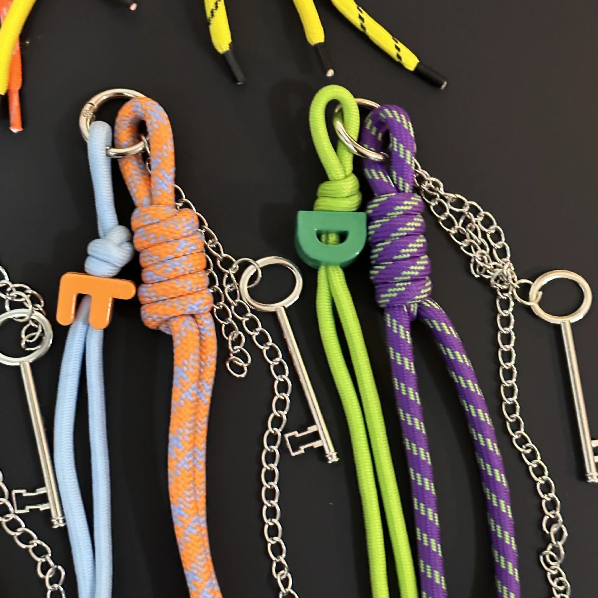 New Trendy Braided Rope Pendant Dopamine Bag Hanging Ornament Ins Style Keychain Female Pendant Letter Accessories display picture 14