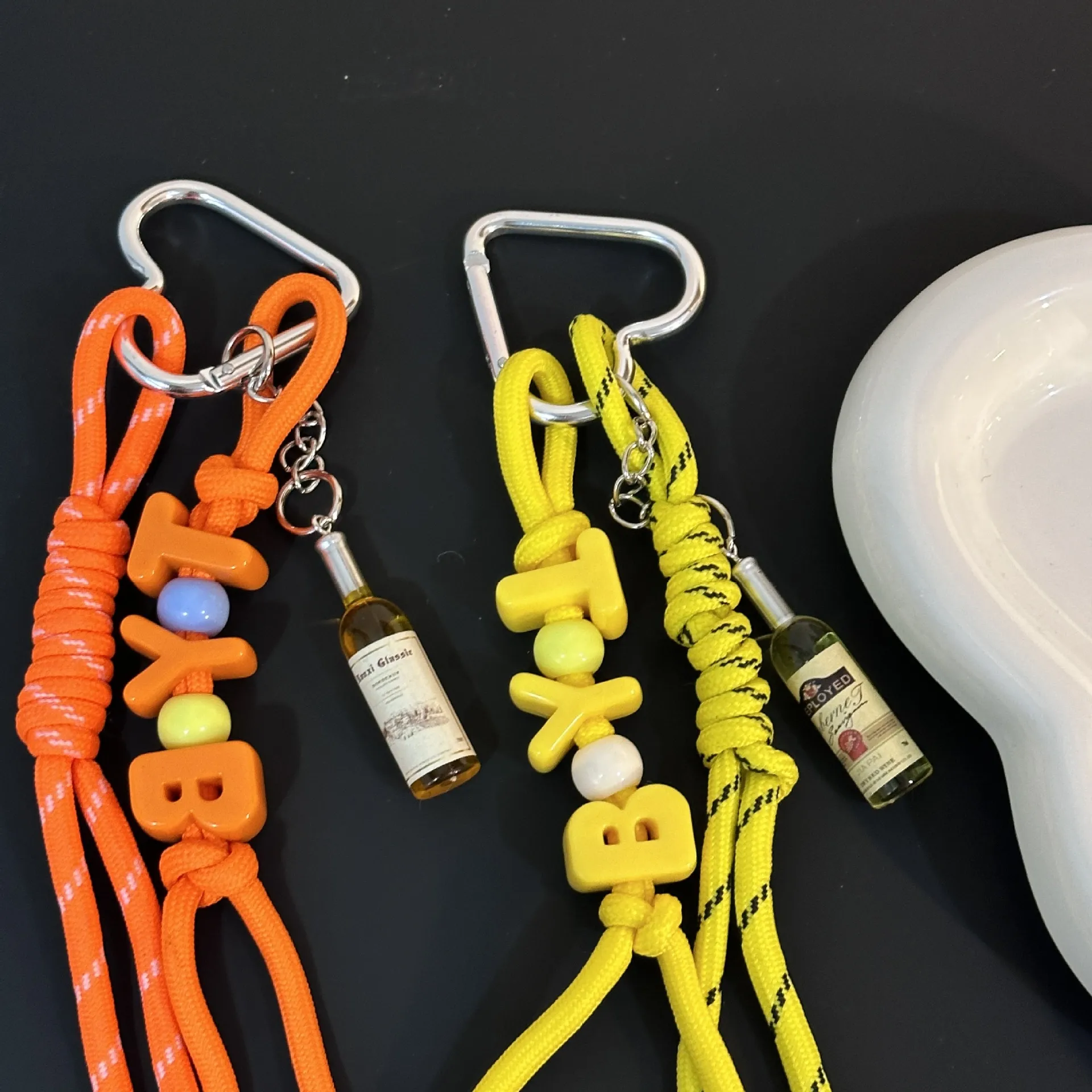 New Trendy Braided Rope Pendant Dopamine Bag Hanging Ornament Ins Style Keychain Female Pendant Letter Accessories display picture 15