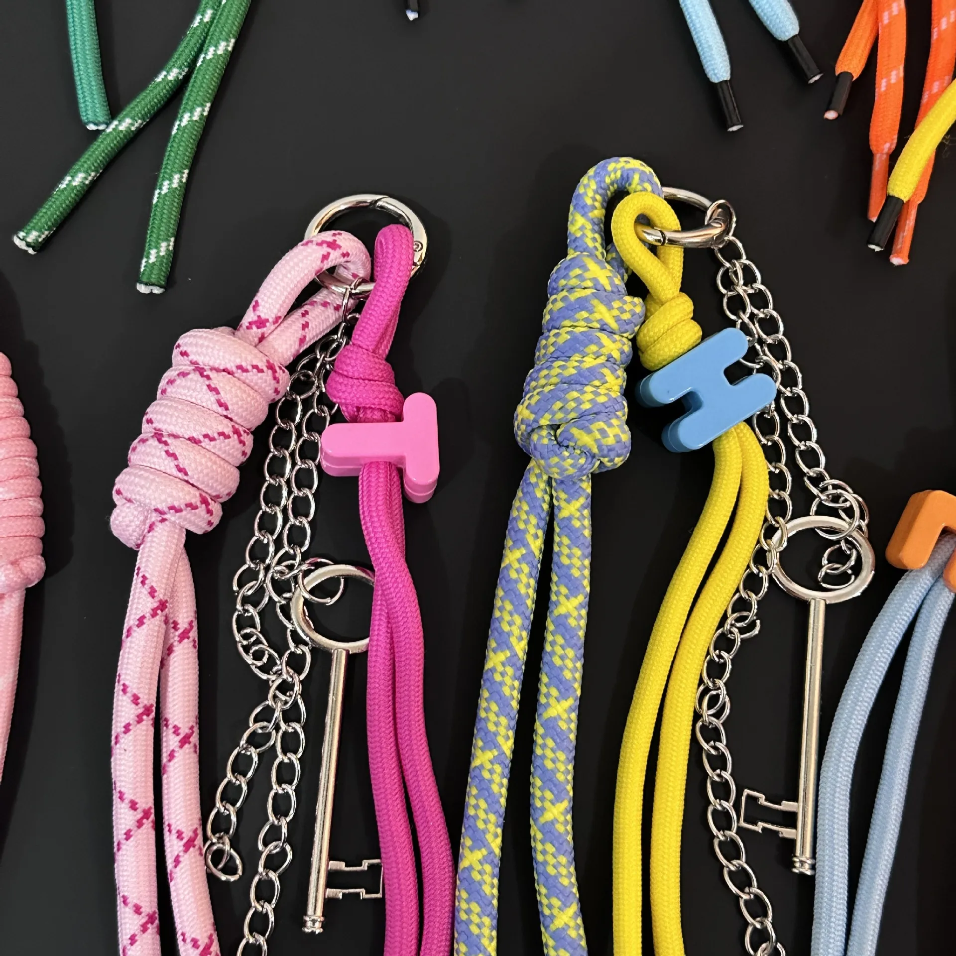 New Trendy Braided Rope Pendant Dopamine Bag Hanging Ornament Ins Style Keychain Female Pendant Letter Accessories display picture 16