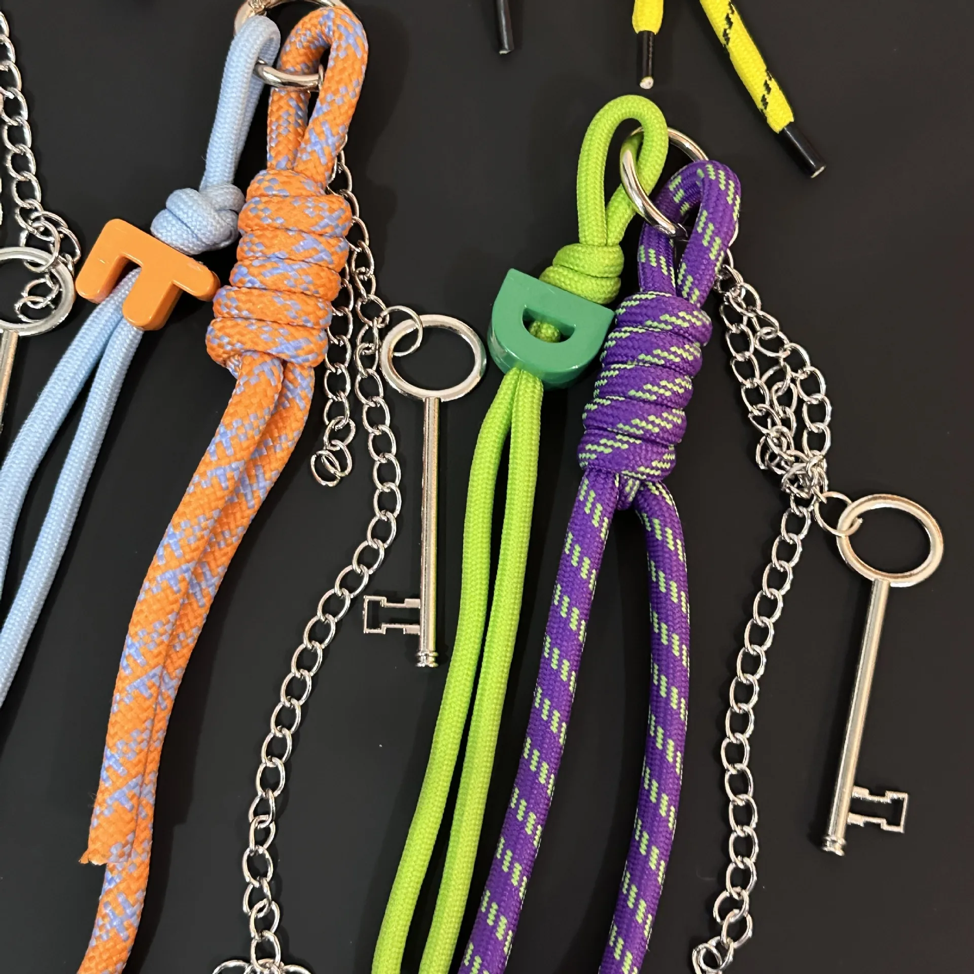 New Trendy Braided Rope Pendant Dopamine Bag Hanging Ornament Ins Style Keychain Female Pendant Letter Accessories display picture 17