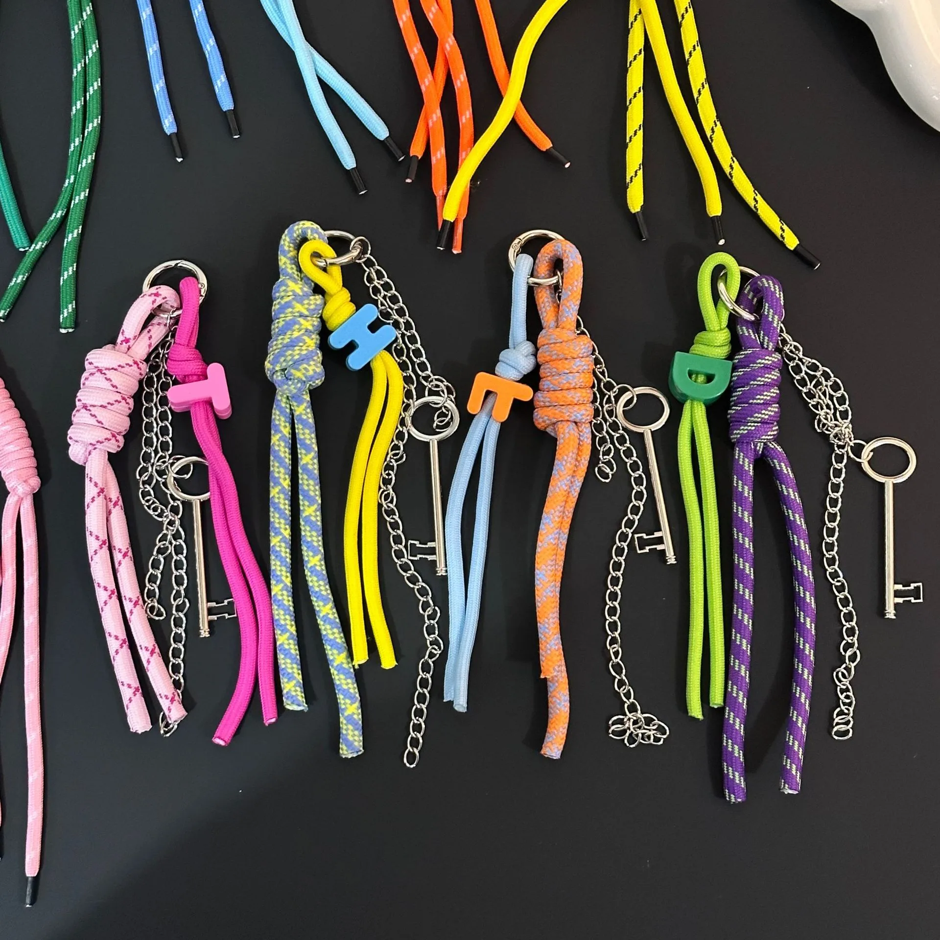 New Trendy Braided Rope Pendant Dopamine Bag Hanging Ornament Ins Style Keychain Female Pendant Letter Accessories display picture 20