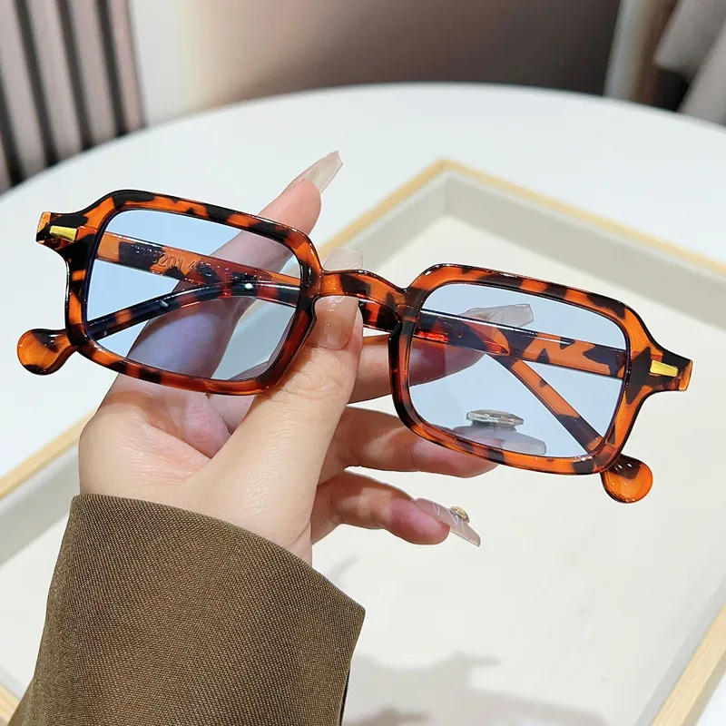 Casual Simple Style Leopard Ac UV400 Protection Square Rivet Full Frame Glasses display picture 2