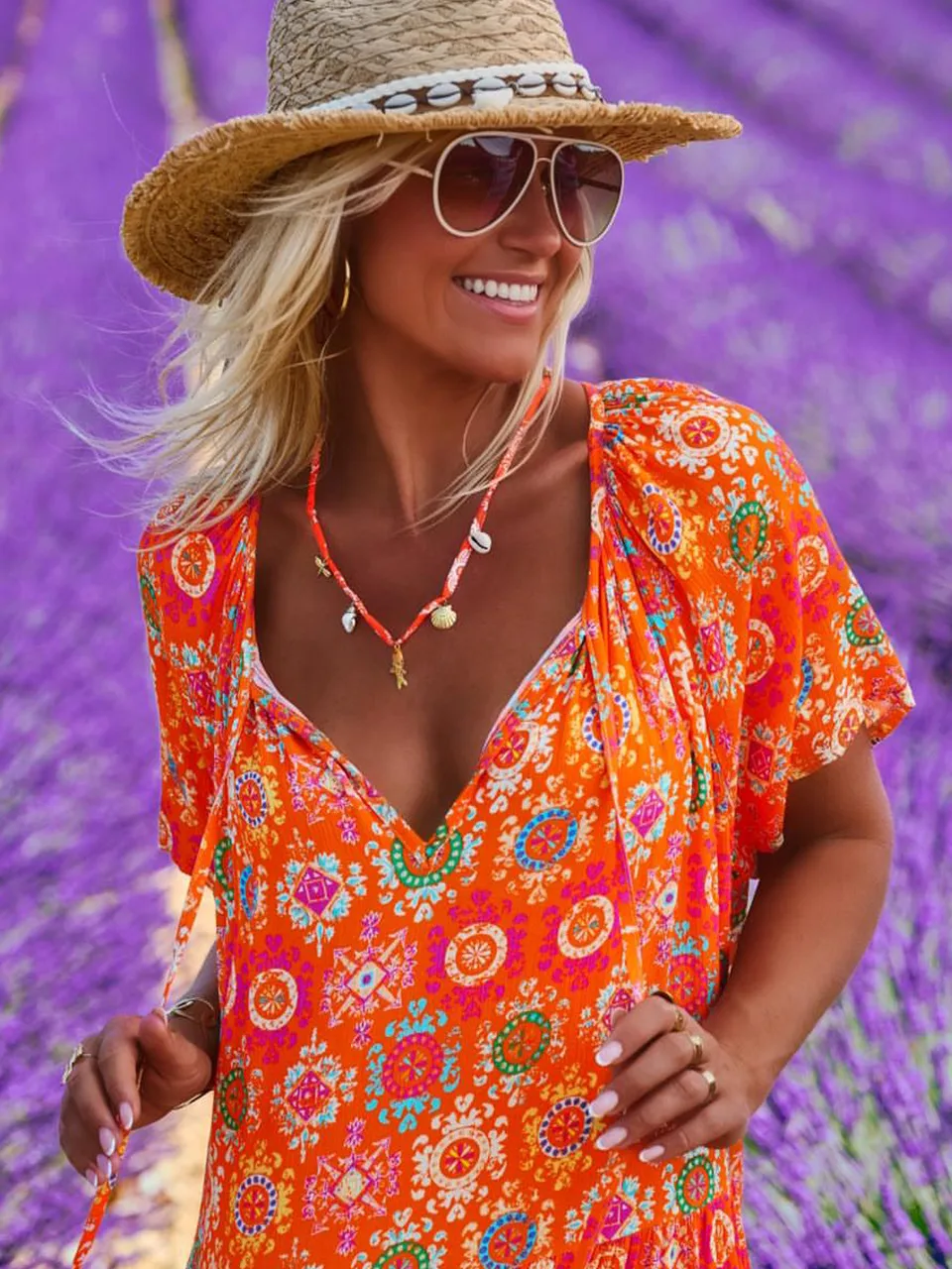 Spring And Summer Casual New  Bohemian Style Dress Digital Printing Vacation Retro Art Mid-length Dress For Women display picture 6