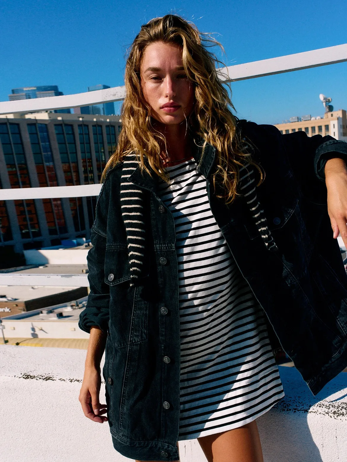 Color Stripe Half Sleeve Round Neck Pullover All-match Comfortable Casual Loose Long T Dress display picture 4