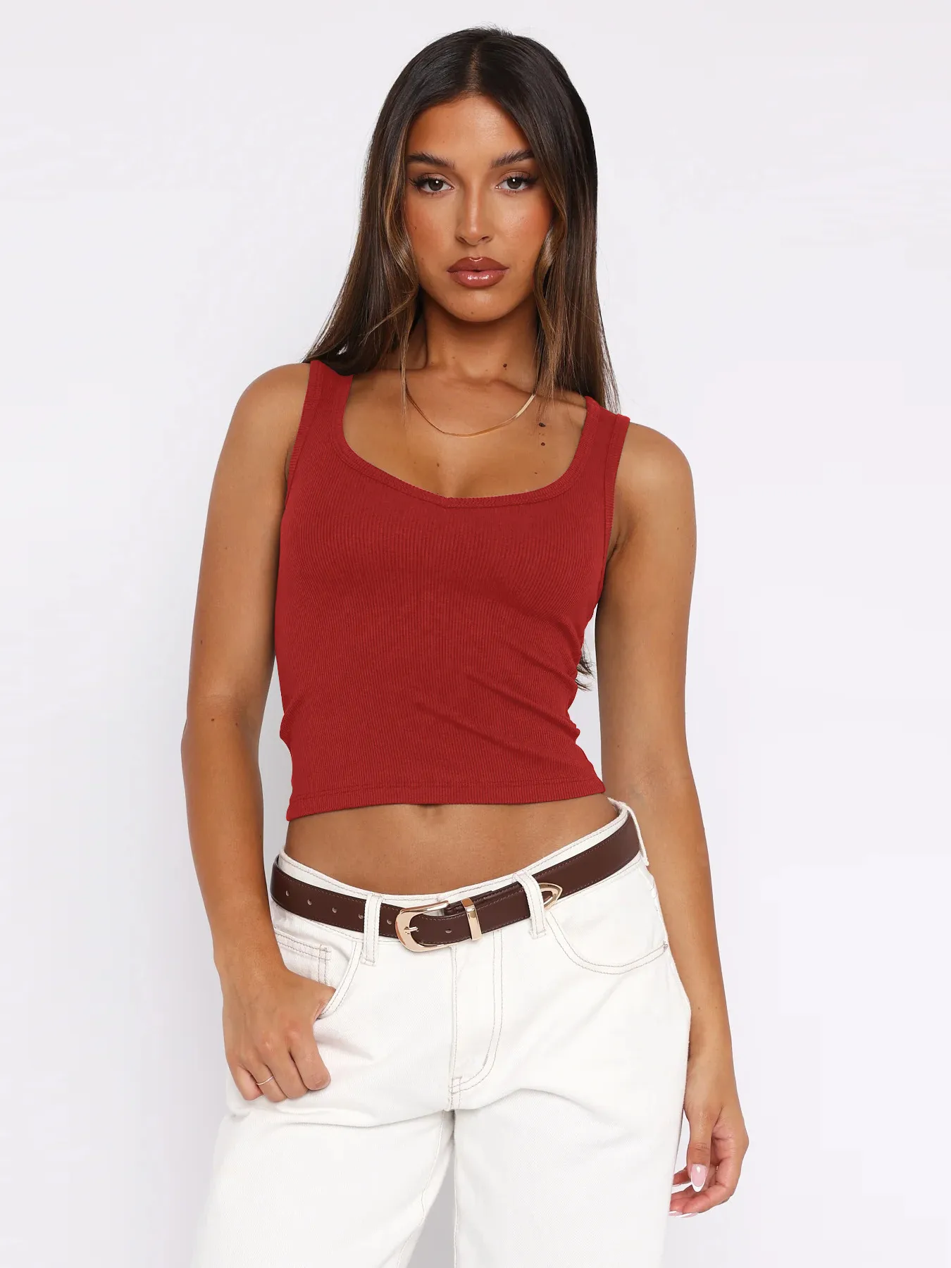 Sexy Sleeveless Navel Y2K Short  Women's Slim-fit Solid Color Hot Girl Summer Vest Threaded Top display picture 31