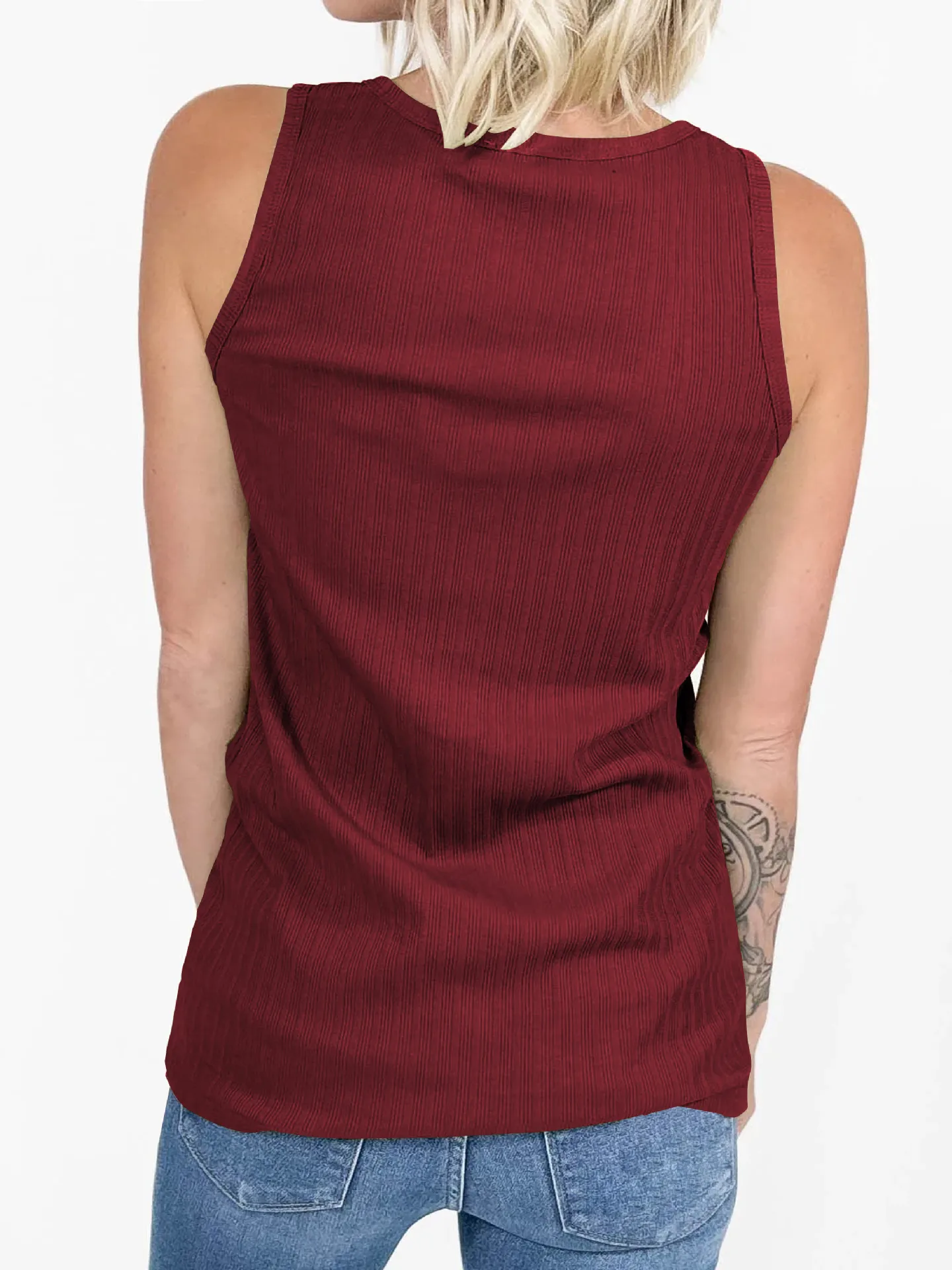 Summer New  Knitted Sleeveless Women's  Pit Strip Elegant Commuter Style Button Top  Vest Women display picture 13