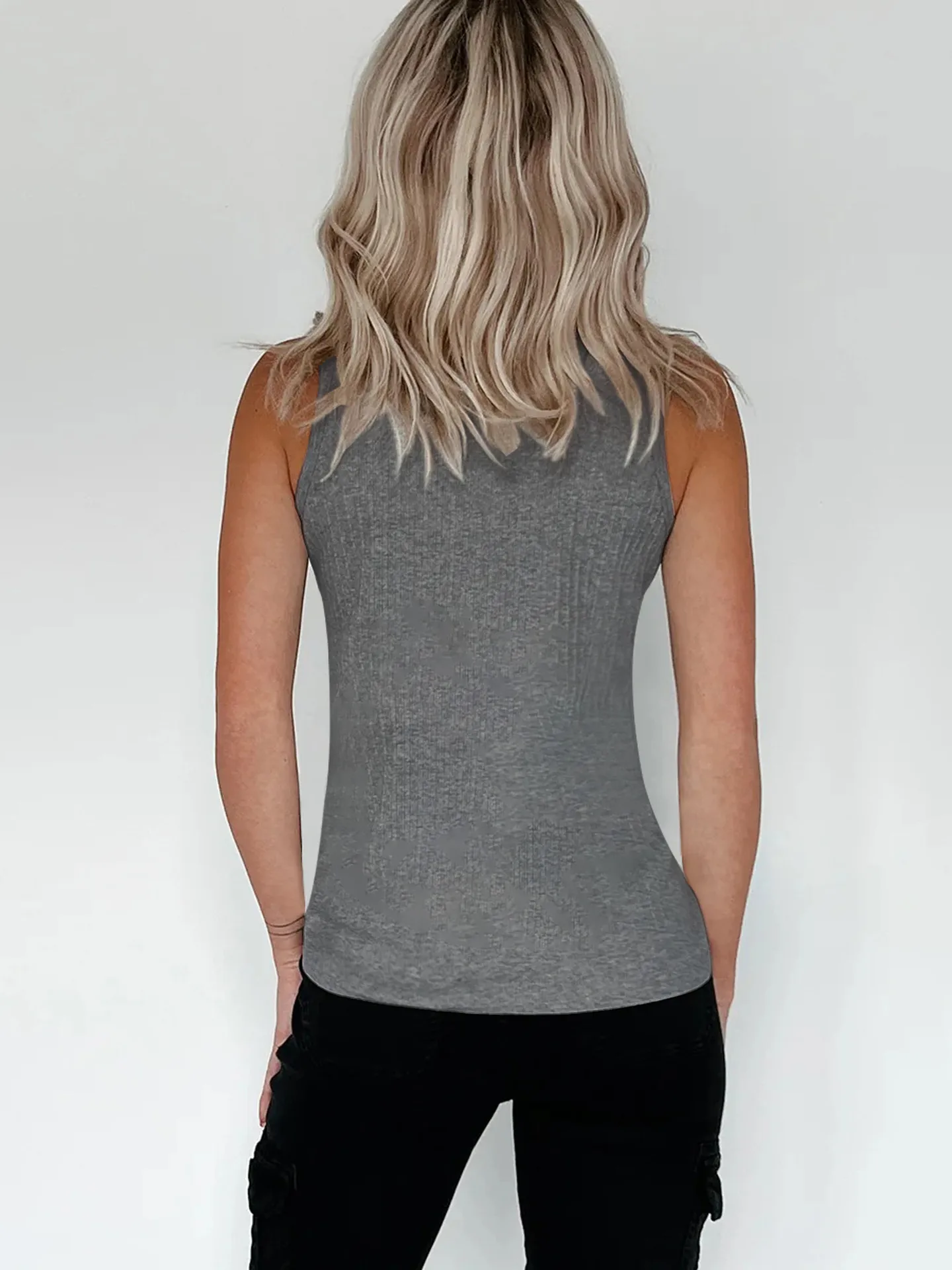 Summer New  Knitted Sleeveless Women's  Pit Strip Elegant Commuter Style Button Top  Vest Women display picture 37