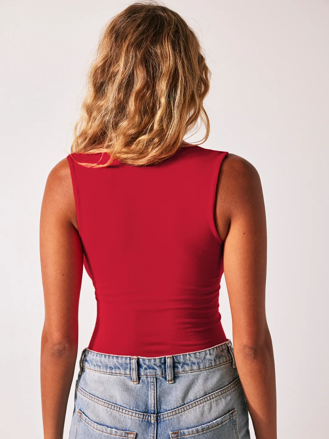 Summer  Hot Sexy Spice Y2K Fashion Double Layer Solid Color U Collar Sleeveless Short Vest Top Women display picture 15
