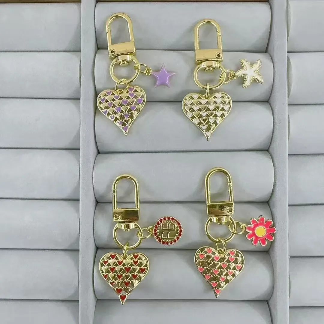 1 Pc/Package Cute Modern Style Letter Star Starfish Copper Polishing Enamel Inlay Zircon Unisex Keychain display picture 1