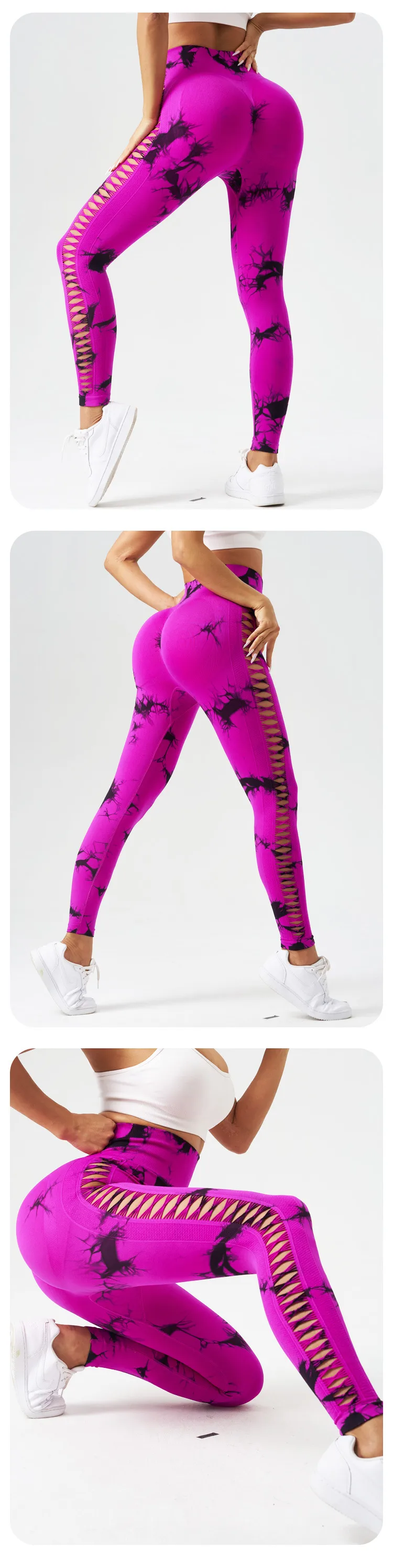 Classic Style Sport Style Tie Dye Nylon Spandex Active Bottoms Yoga Pants Sweatpants display picture 1