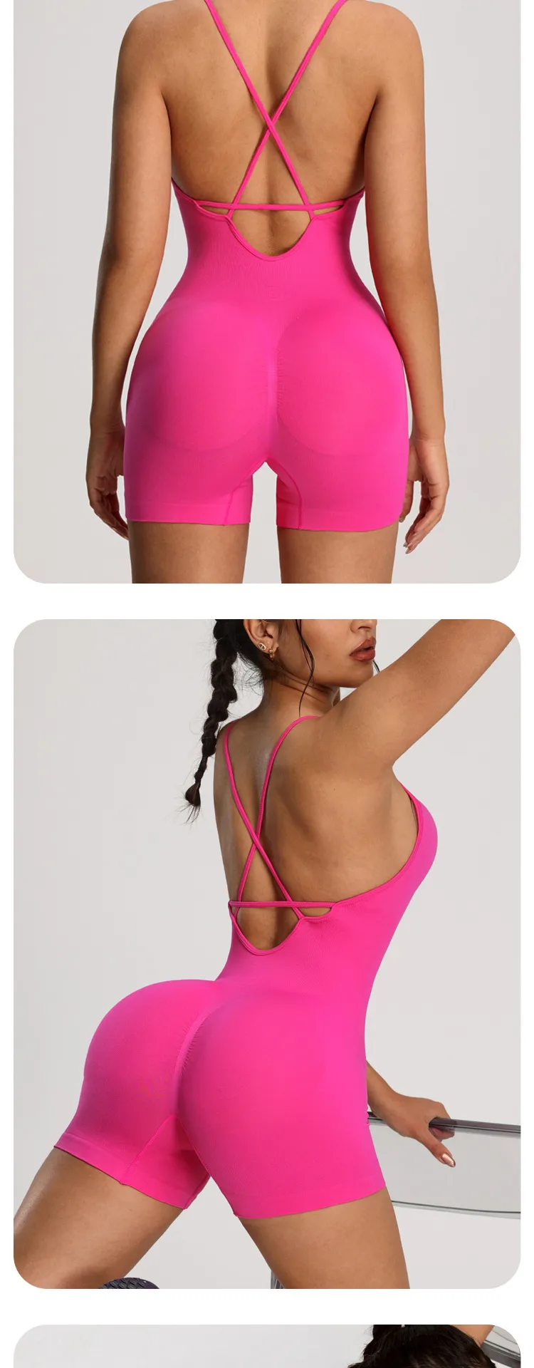 Sport Style Solid Color Nylon Spandex Strap Tracksuit Bodysuits Yoga Bodysuit display picture 1