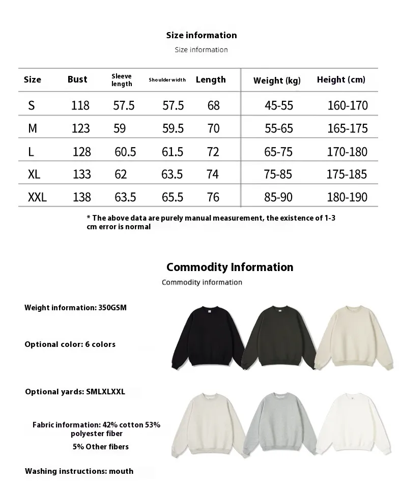 Men's Sweater/Fleece Shirt Pullovers Long Sleeve Men's Hoodies & Sweatshirts American Retro Solid Color display picture 1