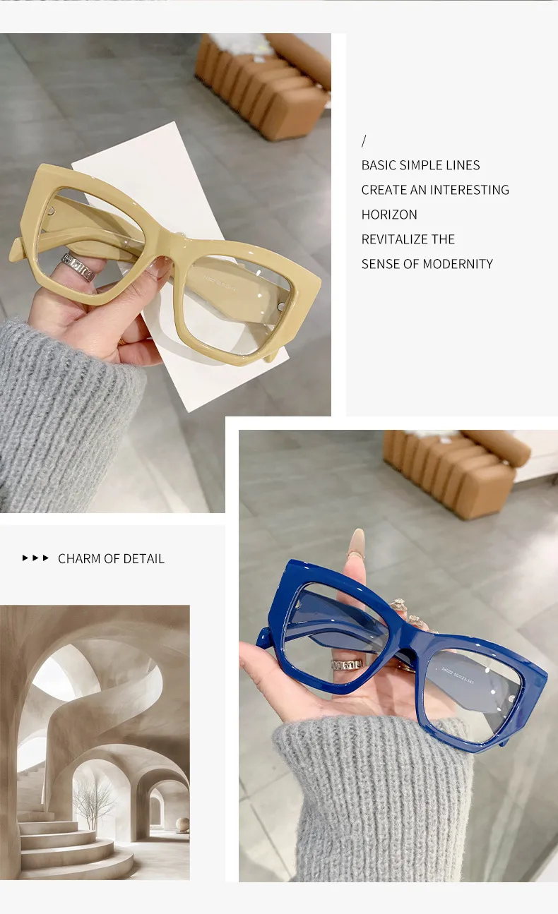 Hip-Hop Punk Streetwear Color Block PC UV400 Protection Tinted Lenses Polygon Full Frame Glasses display picture 2