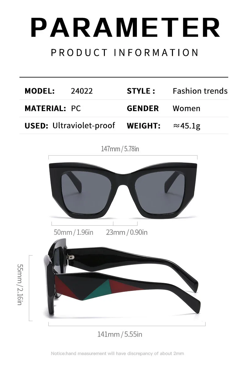 Hip-Hop Punk Streetwear Color Block PC UV400 Protection Tinted Lenses Polygon Full Frame Glasses display picture 8