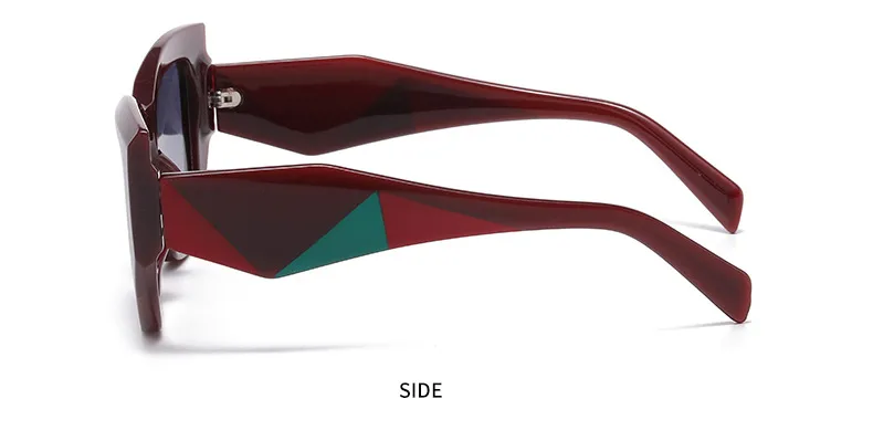 Hip-Hop Punk Streetwear Color Block PC UV400 Protection Tinted Lenses Polygon Full Frame Glasses display picture 18