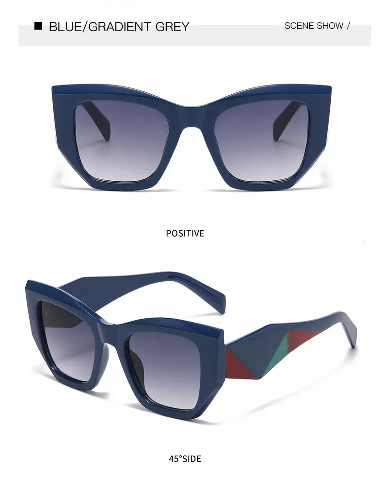 Hip-Hop Punk Streetwear Color Block PC UV400 Protection Tinted Lenses Polygon Full Frame Glasses display picture 15