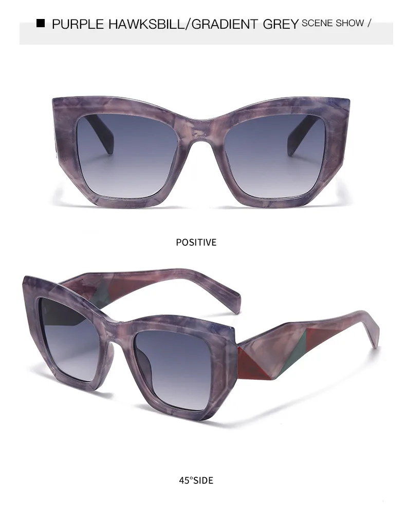 Hip-Hop Punk Streetwear Color Block PC UV400 Protection Tinted Lenses Polygon Full Frame Glasses display picture 13