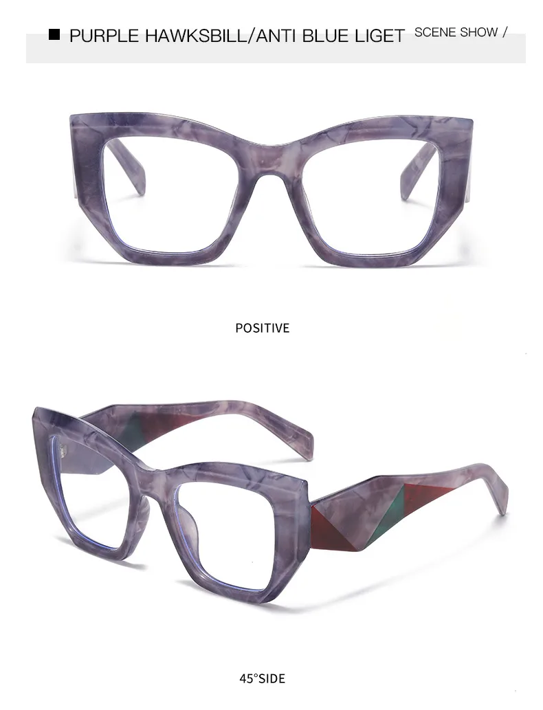 Hip-Hop Punk Streetwear Color Block PC UV400 Protection Tinted Lenses Polygon Full Frame Glasses display picture 23