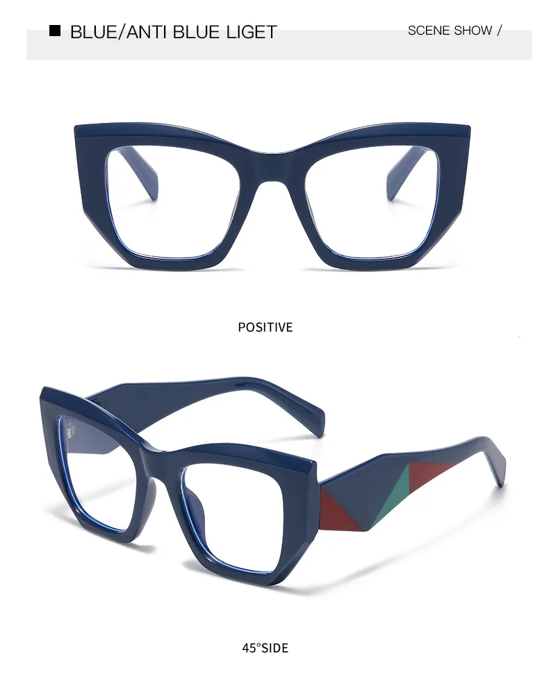 Hip-Hop Punk Streetwear Color Block PC UV400 Protection Tinted Lenses Polygon Full Frame Glasses display picture 25