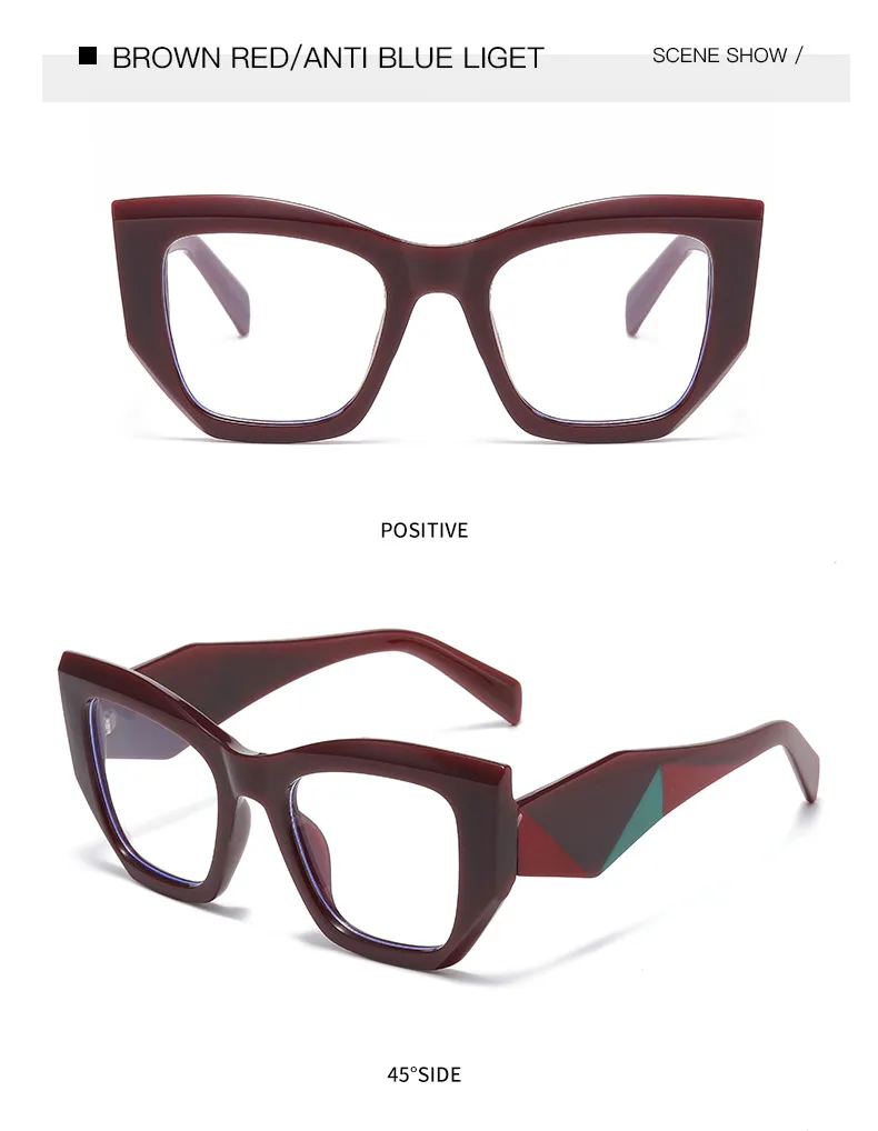 Hip-Hop Punk Streetwear Color Block PC UV400 Protection Tinted Lenses Polygon Full Frame Glasses display picture 27