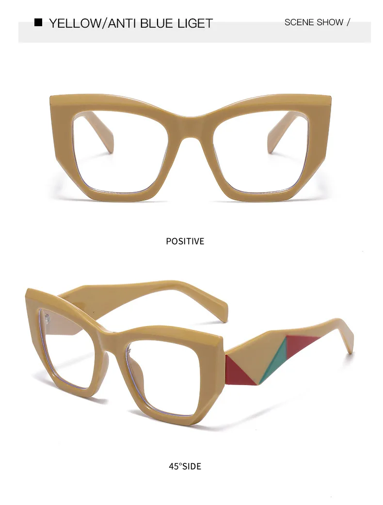Hip-Hop Punk Streetwear Color Block PC UV400 Protection Tinted Lenses Polygon Full Frame Glasses display picture 31