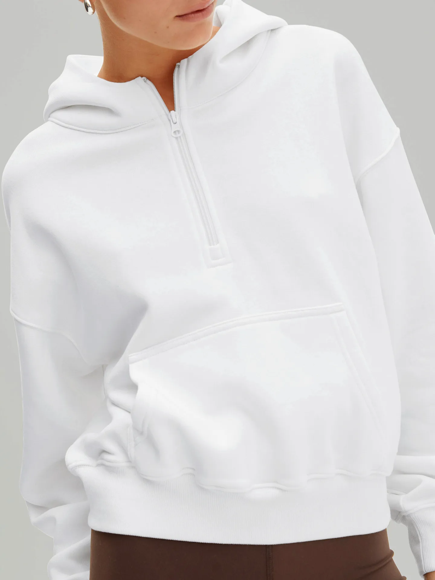 Designed  Explosions Personality Tide Brand Half Zipper Sweater Fashion Loose Pullover Hoodie Long Sleeve Jacket Wholesale display picture 4