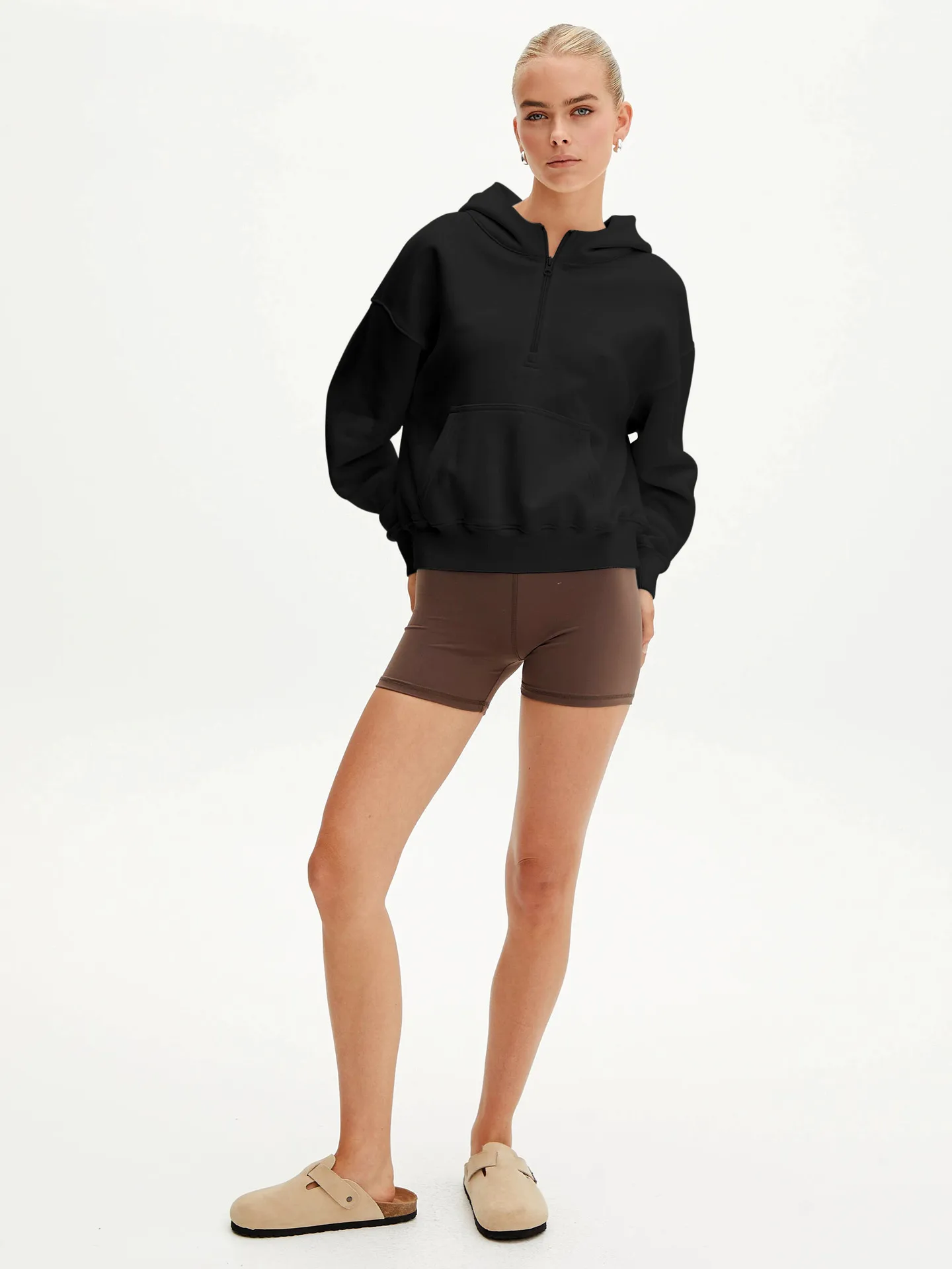 Designed  Explosions Personality Tide Brand Half Zipper Sweater Fashion Loose Pullover Hoodie Long Sleeve Jacket Wholesale display picture 6